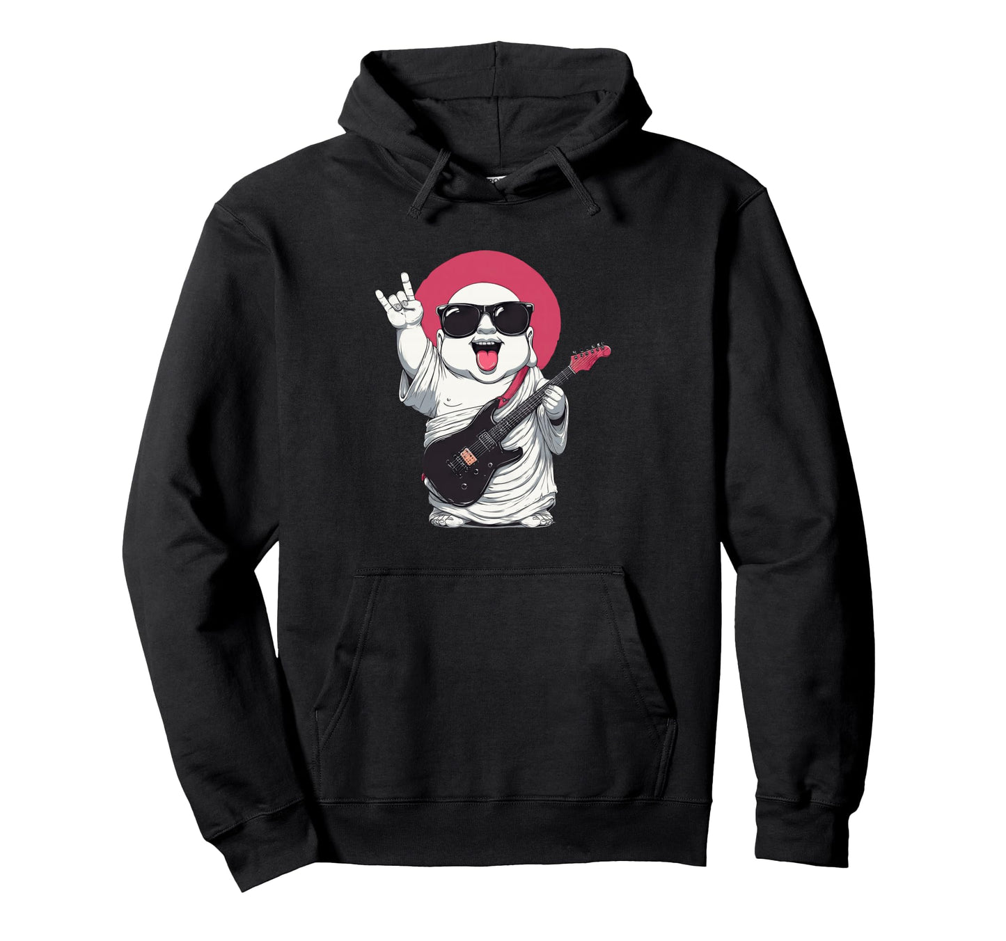 Funny Buddha Rock Music Guitar Player Hoodie - Novelty Apparel Men Women - T-Shirt, Sweatshirt, Hoodie