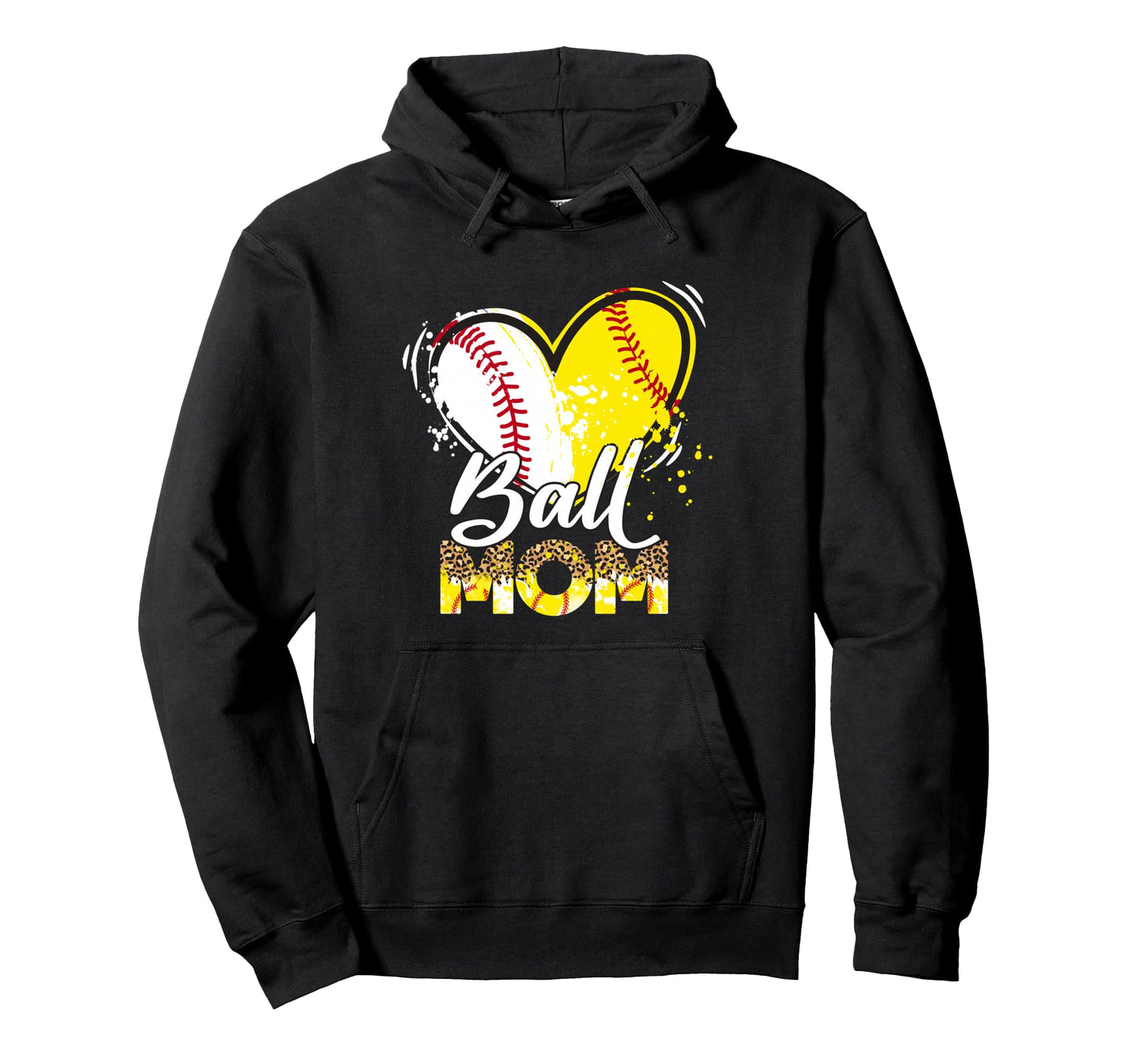 Mom Both Baseball Softball Sport Matching Hoodie - Graphic Print Men Women - T-Shirt, Sweatshirt, Hoodie