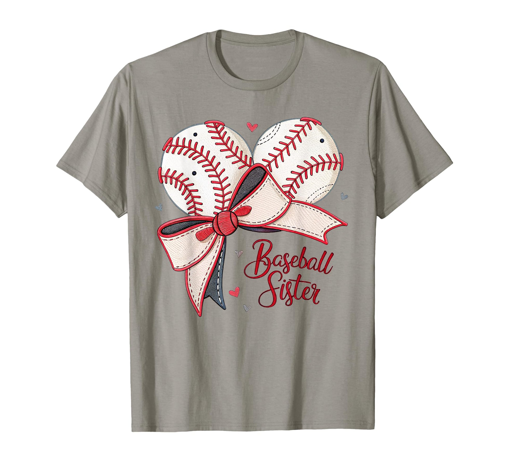 Baseball Sister Coquette Bow Cheer T-Shirt - Minimalist Print Men Women - T-Shirt, Sweatshirt, Hoodie