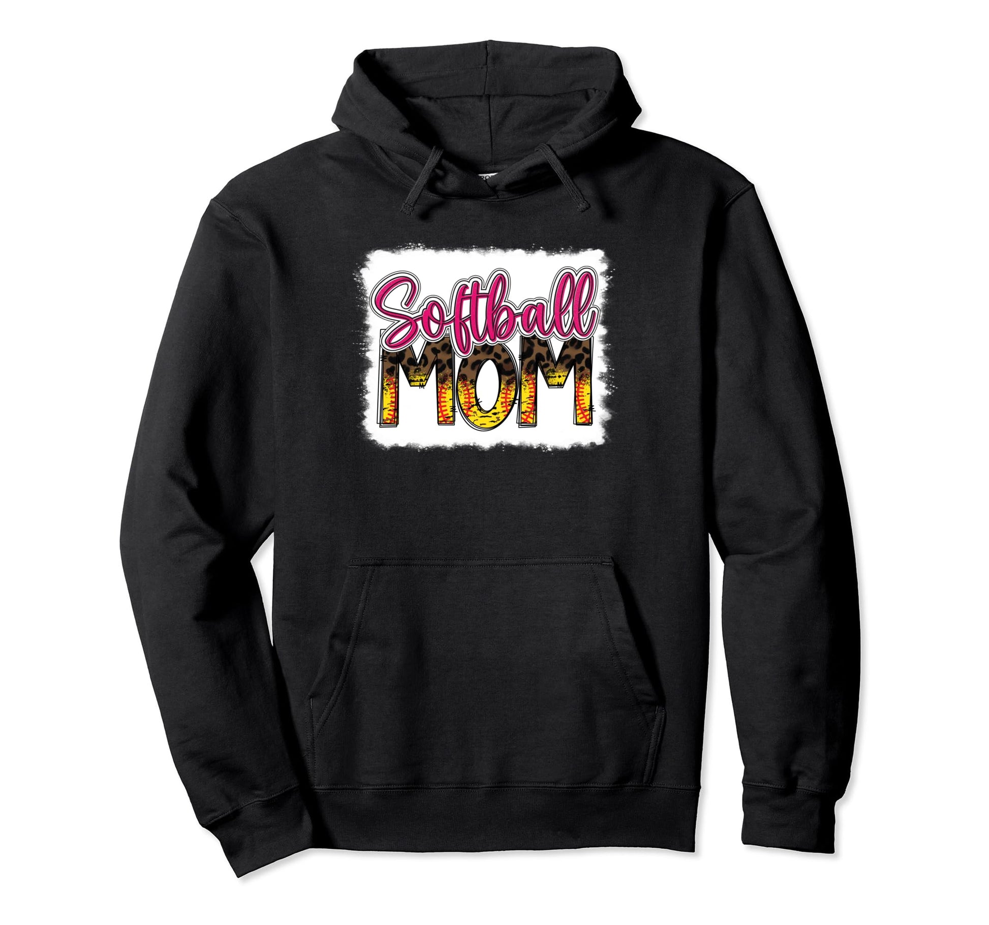 Bleached Softball Mom Leopard Funny Hoodie - Trendy Graphic Men Women - T-Shirt, Sweatshirt, Hoodie