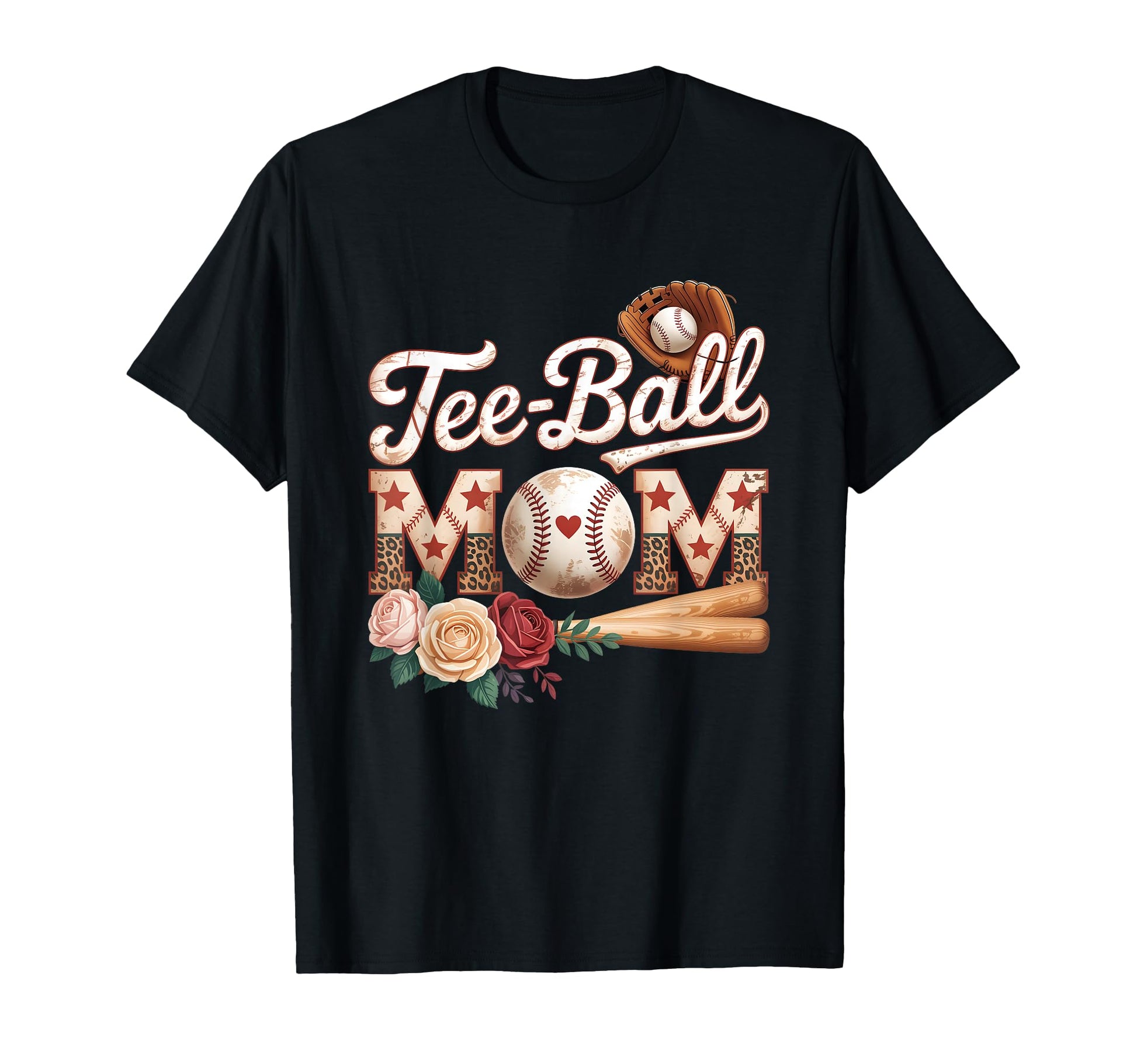 Ball Mom Baseball Leopard Rose Mother T-Shirt - Streetwear Style Men Women - T-Shirt, Sweatshirt, Hoodie