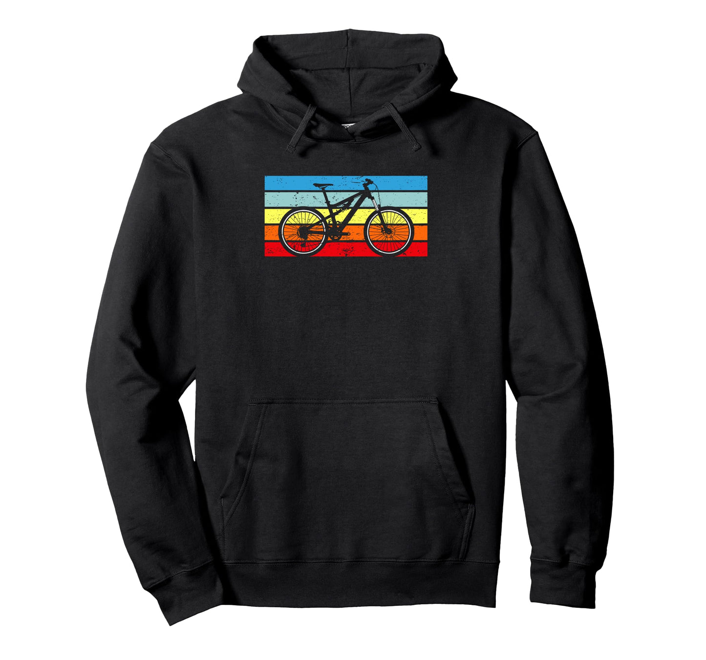 Mountain Bike Rider Sunset Stripe Hoodie - Streetwear Style Men Women - T-Shirt, Sweatshirt, Hoodie