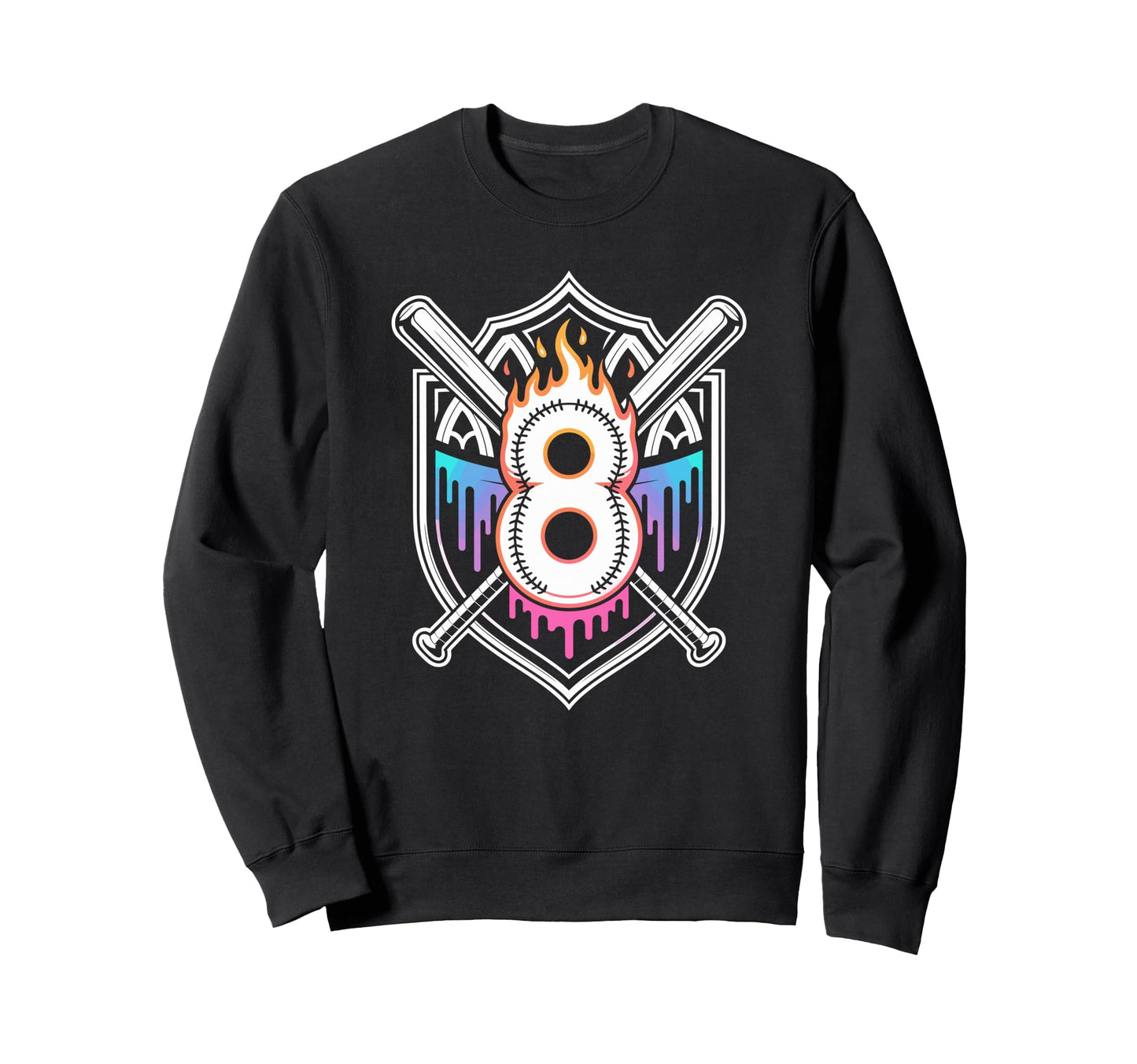 Eighth Birthday Baseball Party Mood Sweatshirt - Minimalist Print Unisex - T-Shirt, Sweatshirt, Hoodie