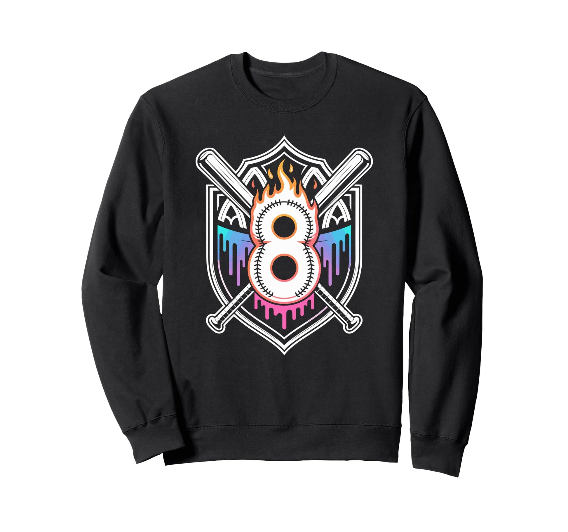 Eighth Birthday Baseball Party Mood Sweatshirt - Minimalist Print Unisex - T-Shirt, Sweatshirt, Hoodie