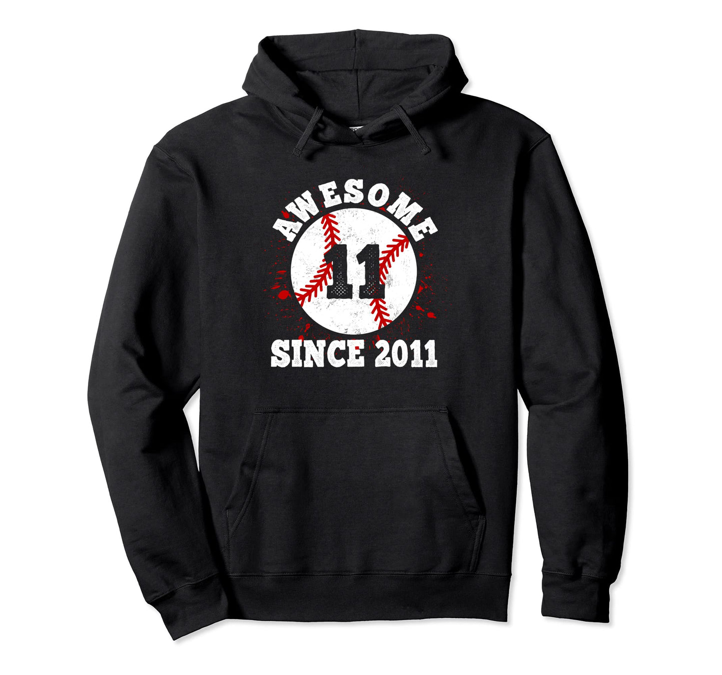 11Th Birthday Awesome Since 2011 Baseball Hoodie - Custom Art Print Unisex - T-Shirt, Sweatshirt, Hoodie