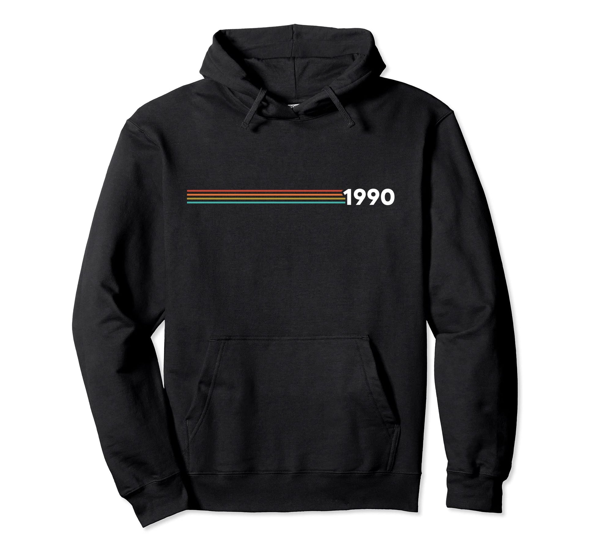 1990 Years Stripe 70S Birthday Hoodie - Streetwear Style Men Women - T-Shirt, Sweatshirt, Hoodie