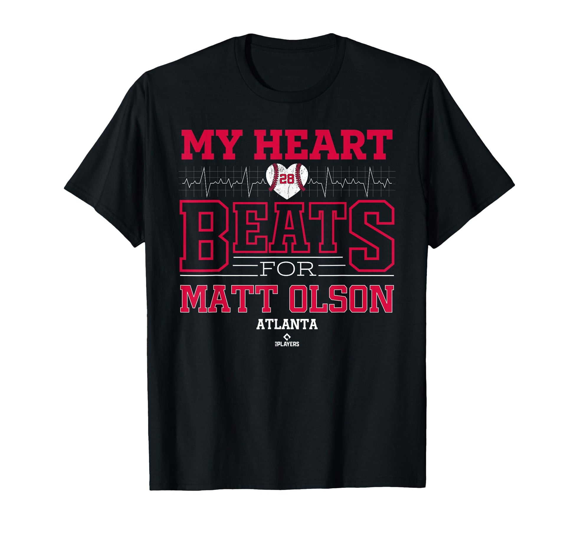 My Heart Beats Matt Olson Atlanta T-Shirt - Trendy Graphic for Adults - T-Shirt, Sweatshirt, Hoodie