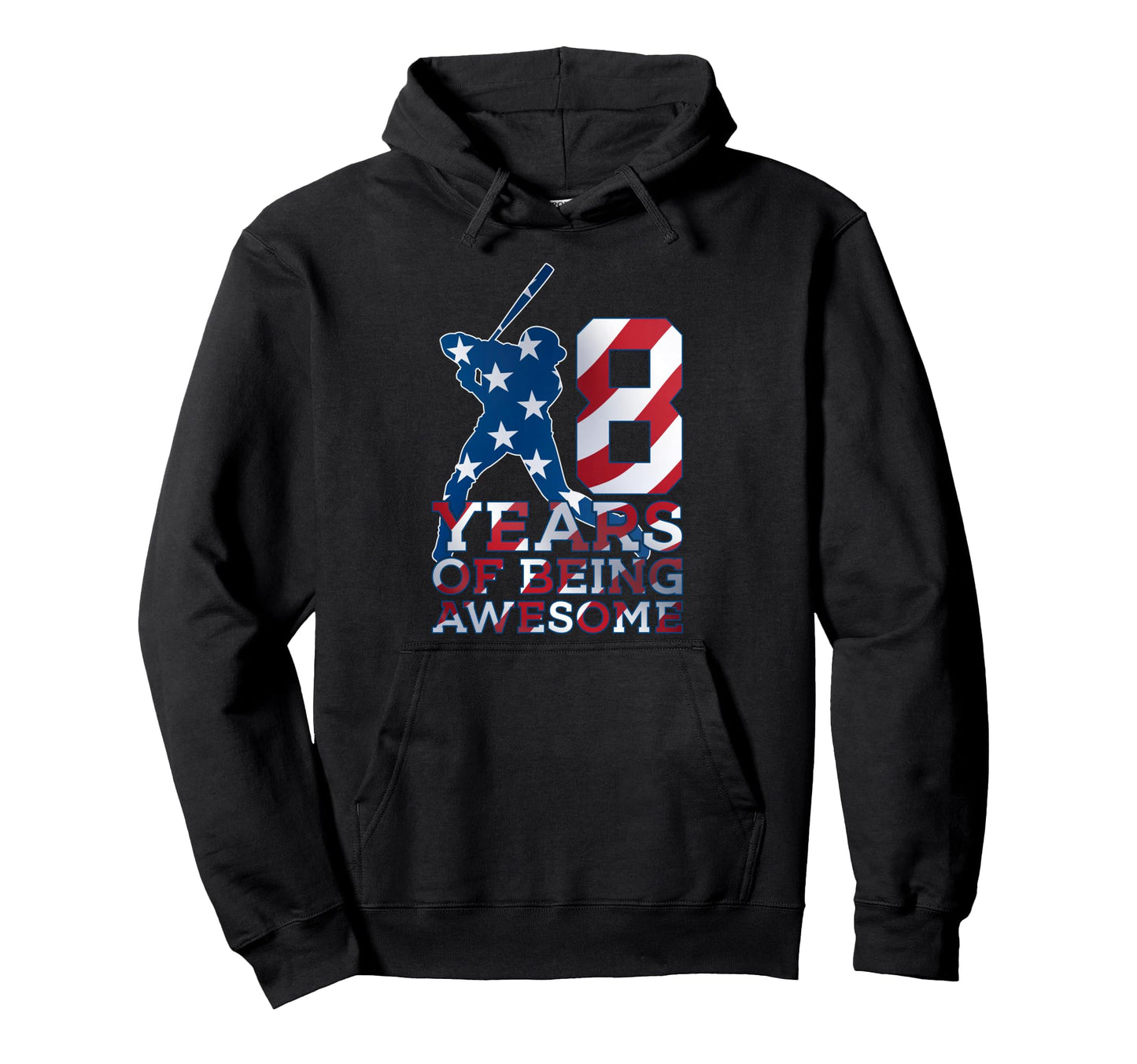 8 Years Being Awesome Baseball 8Th Hoodie - Novelty Apparel Men Women - T-Shirt, Sweatshirt, Hoodie