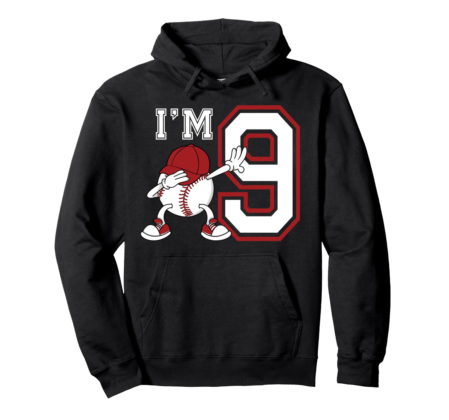 9Th Baseball Birthday Party Nine Year Old Hoodie - Graphic Print Unisex - T-Shirt, Sweatshirt, Hoodie