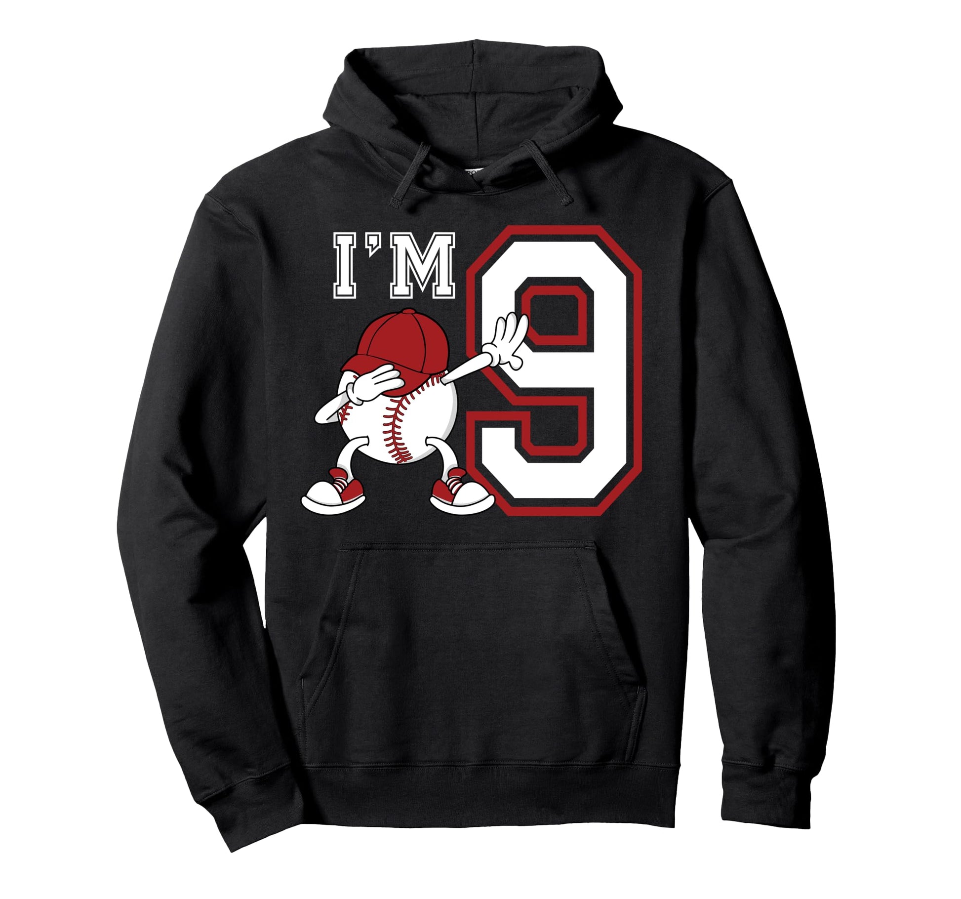 9Th Baseball Birthday Party Nine Year Old Hoodie - Graphic Print Unisex - T-Shirt, Sweatshirt, Hoodie