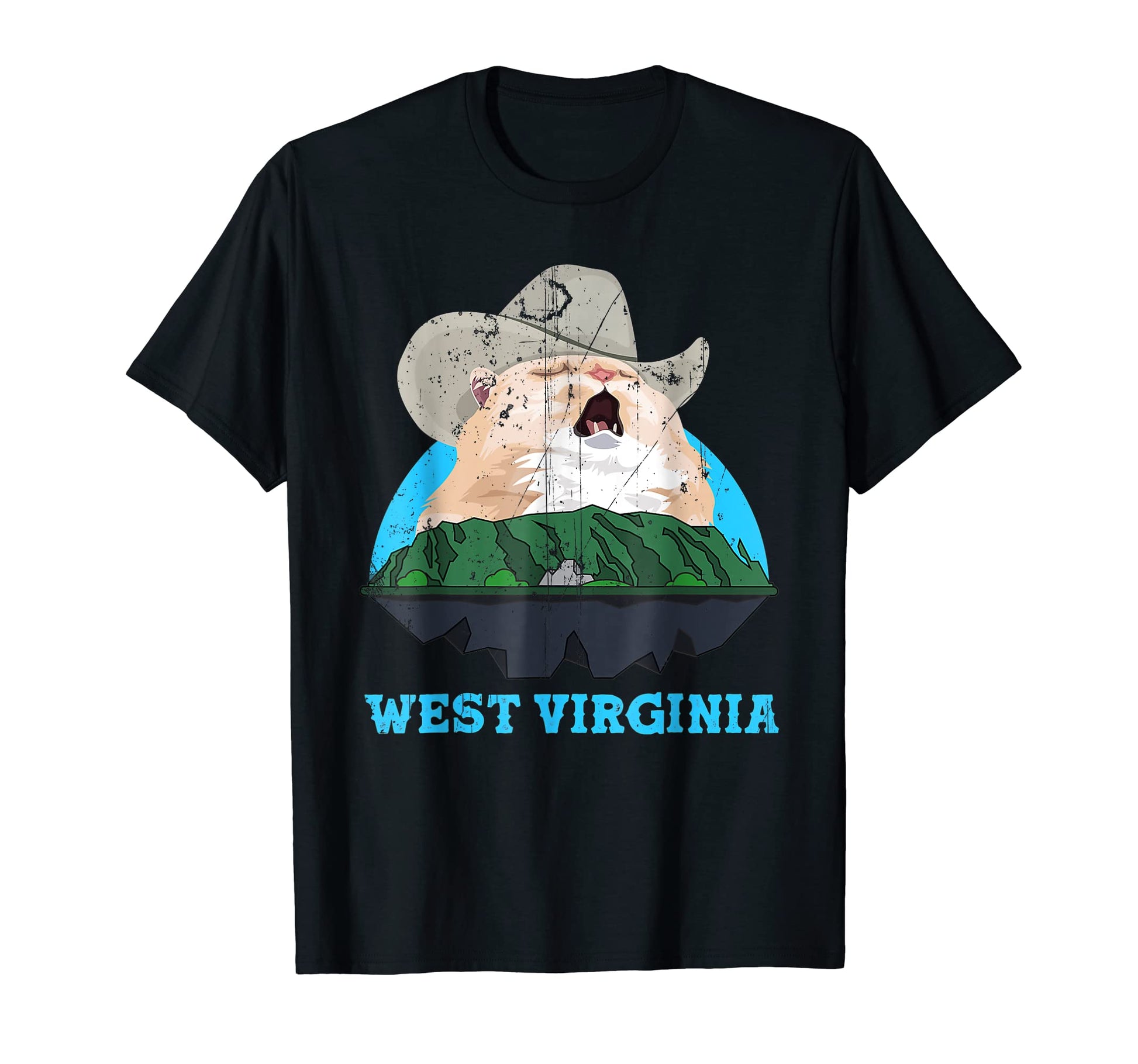 West Virginia Cowboy Cat Singing Meme Meowdy T-Shirt - Graphic Print Unisex - T-Shirt, Sweatshirt, Hoodie