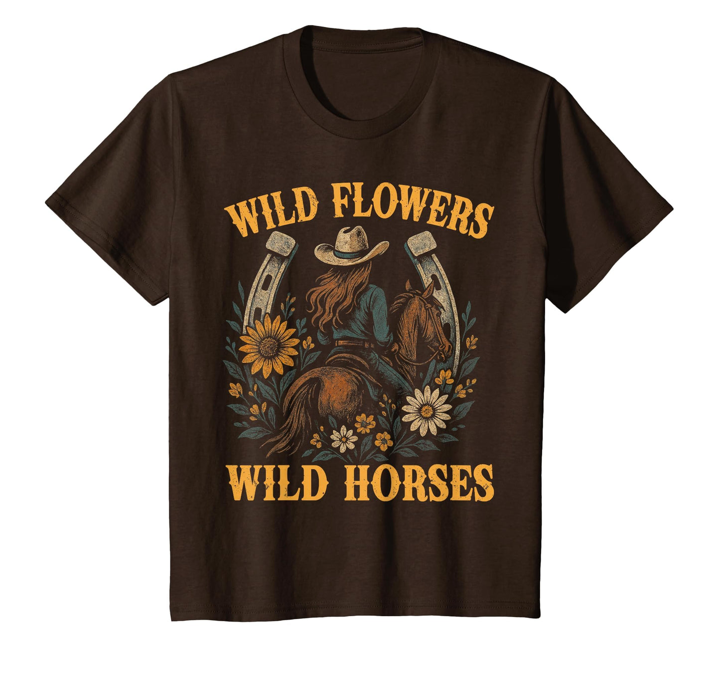 Southern Sunset Wild Cowgirl Flowers T-Shirt - Streetwear Style Unisex - T-Shirt, Sweatshirt, Hoodie
