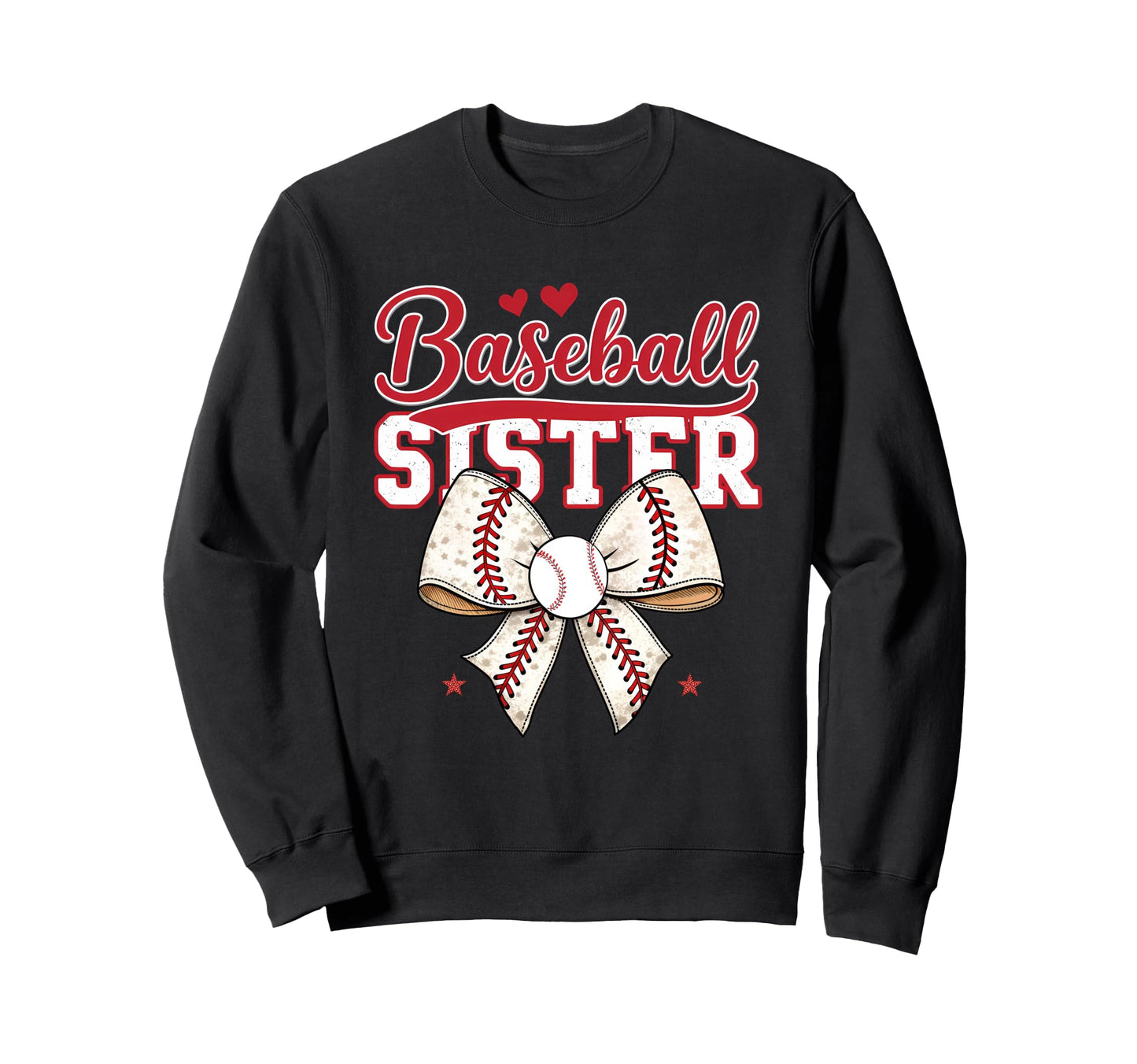 Baseball Bow Baseball Sister Sister Sweatshirt - Minimalist Print Unisex - T-Shirt, Sweatshirt, Hoodie