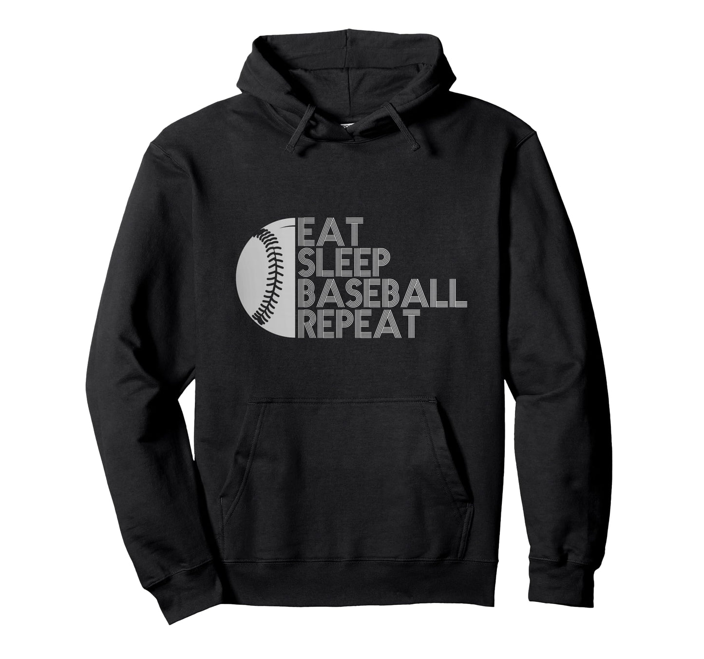 Funny Baseball Player Eat Sleep Hoodie - Minimalist Print for Adults - T-Shirt, Sweatshirt, Hoodie