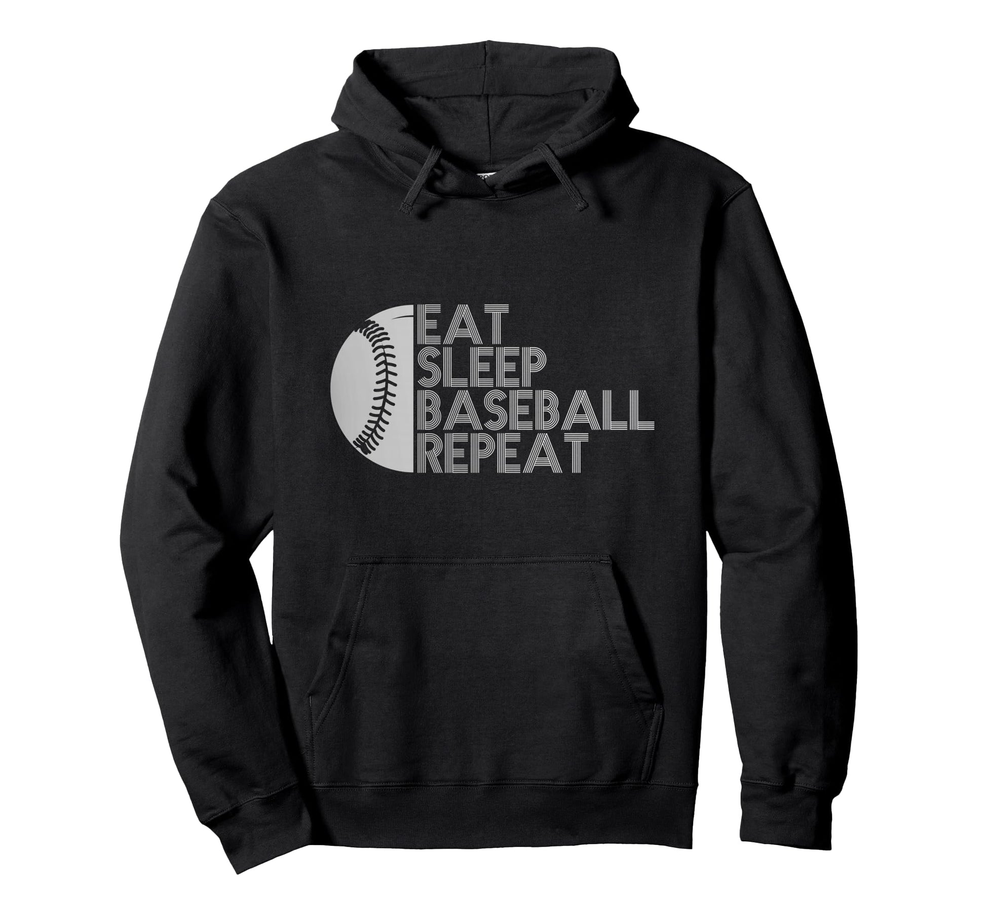 Funny Baseball Player Eat Sleep Hoodie - Minimalist Print for Adults - T-Shirt, Sweatshirt, Hoodie