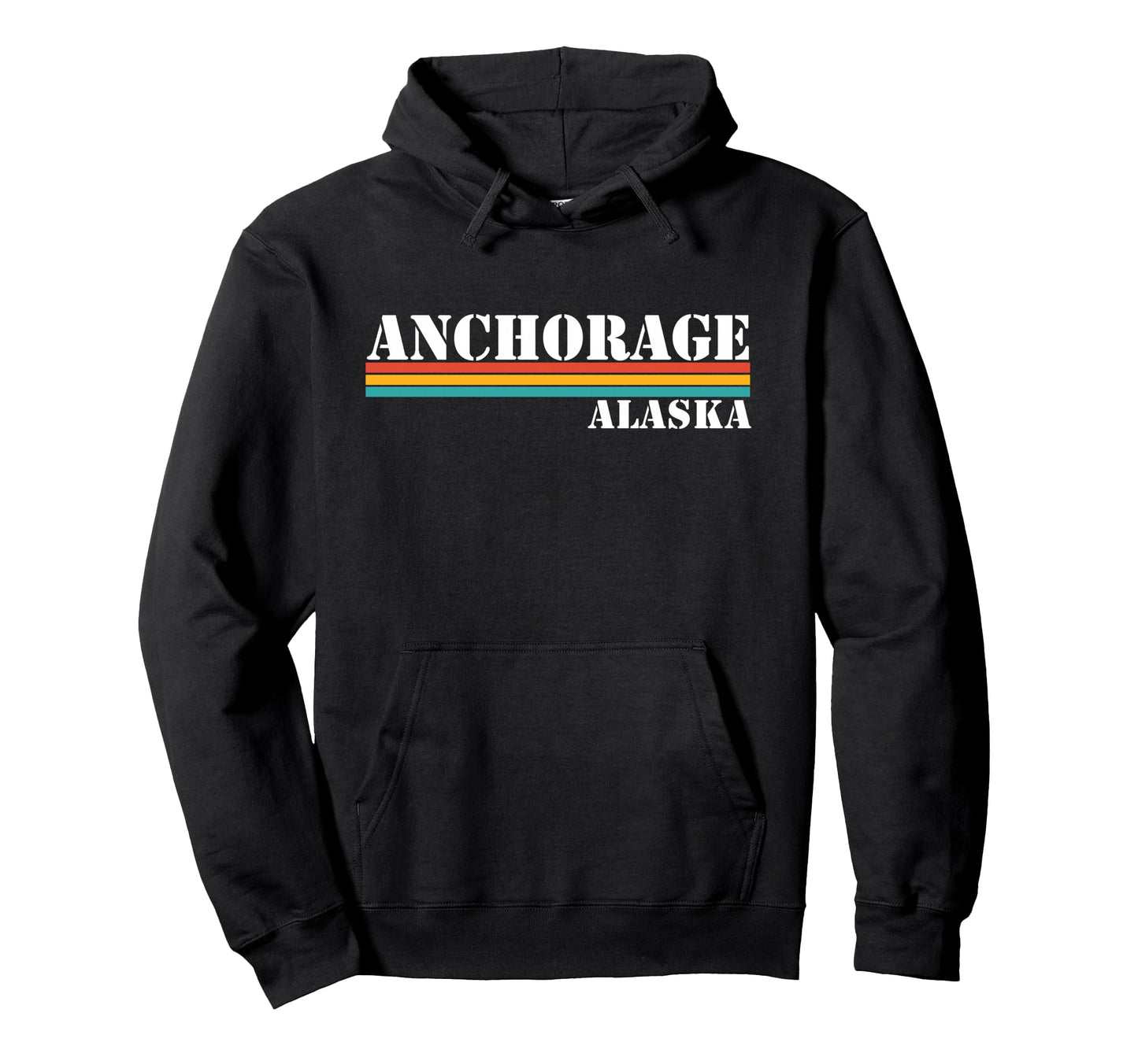 Anchorage Alaska Stripes Hoodie - Fun Novelty Design for Adults - T-Shirt, Sweatshirt, Hoodie