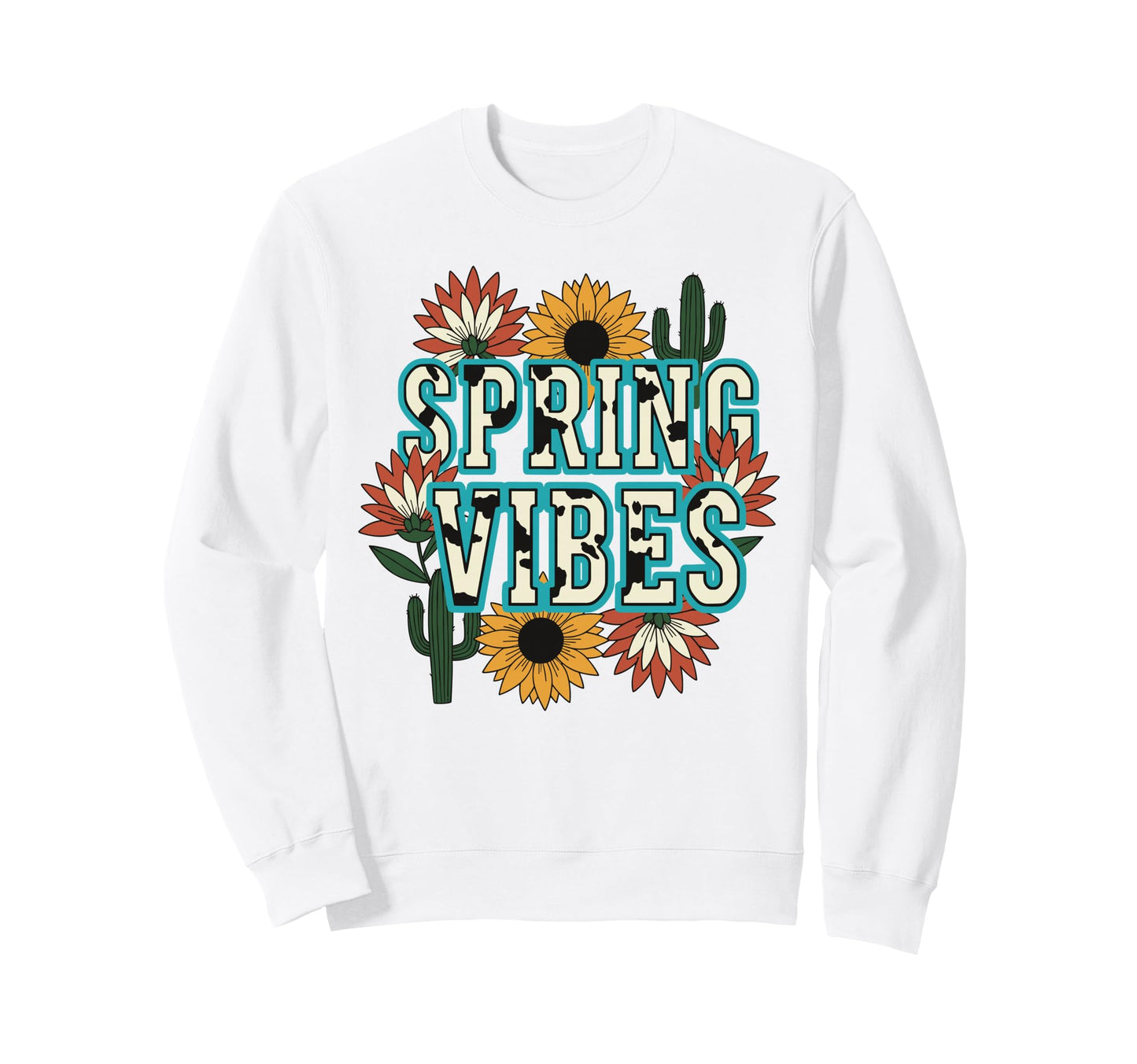 Spring Vibes Floral Botanical Sweatshirt - Aesthetic Graphic for Adults - T-Shirt, Sweatshirt, Hoodie