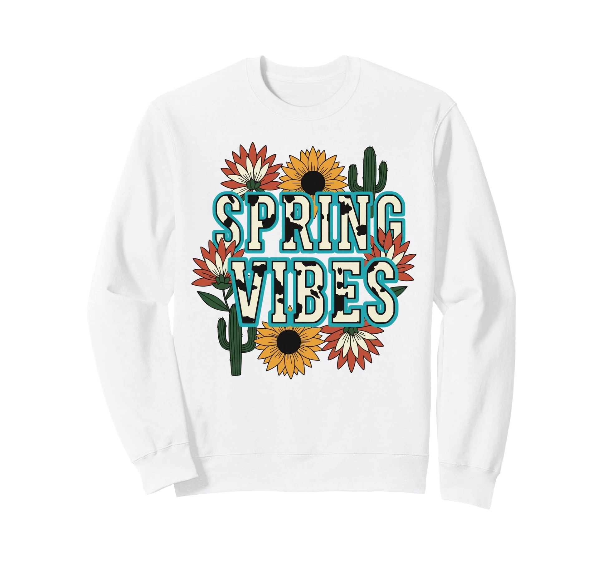 Spring Vibes Floral Botanical Sweatshirt - Aesthetic Graphic for Adults - T-Shirt, Sweatshirt, Hoodie