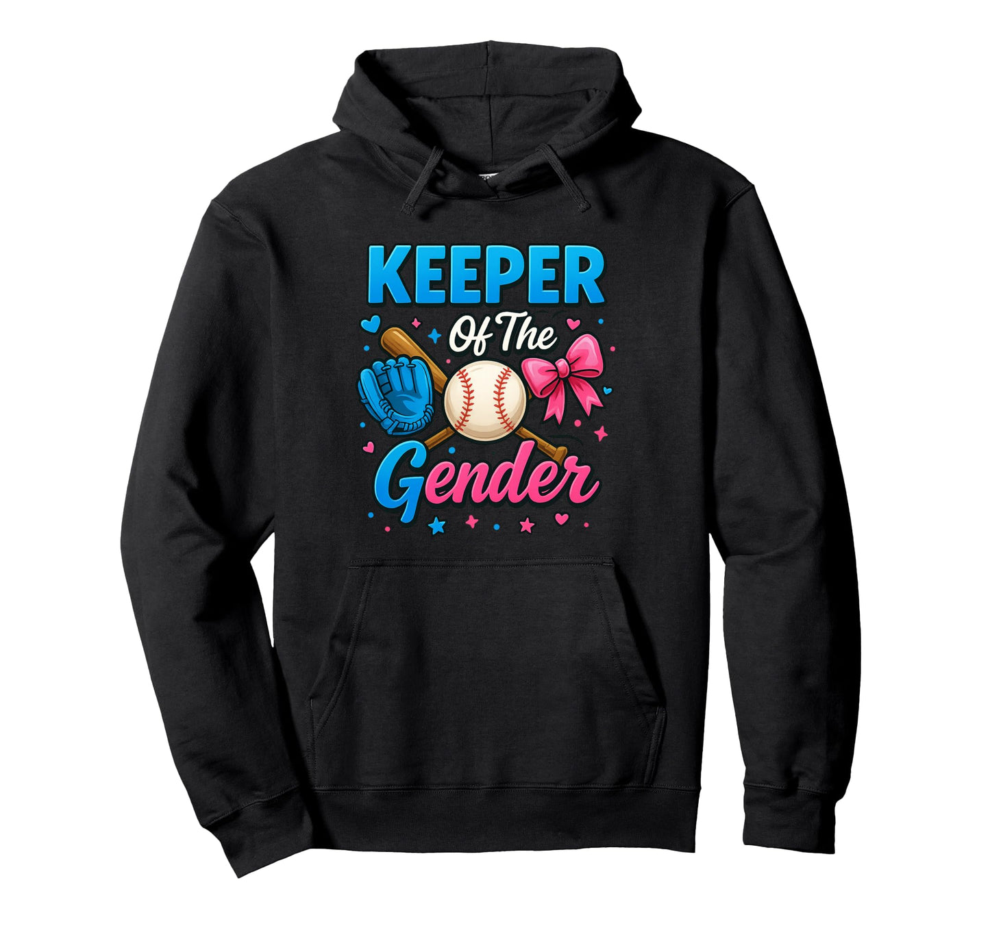 Keeper Gender Reveal Party Baseball Hoodie - Custom Art Print Men Women - T-Shirt, Sweatshirt, Hoodie
