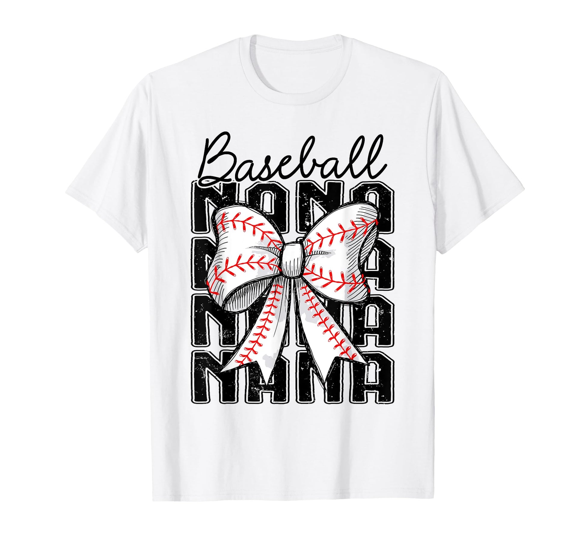 Baseball Nana Coquette Bow Baseball T-Shirt - Custom Art Print Unisex - T-Shirt, Sweatshirt, Hoodie