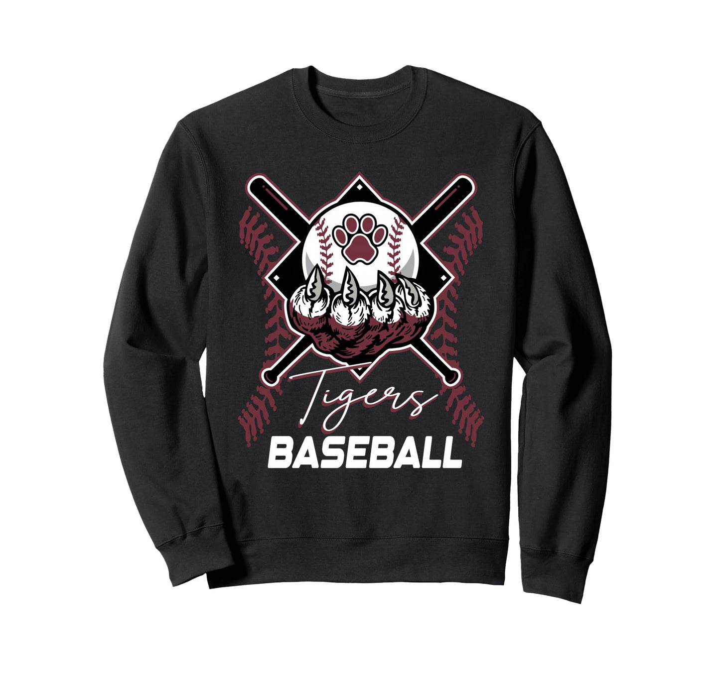 Tigers Baseball Mom Game Day Sweatshirt - Fun Novelty Design for Adults - T-Shirt, Sweatshirt, Hoodie