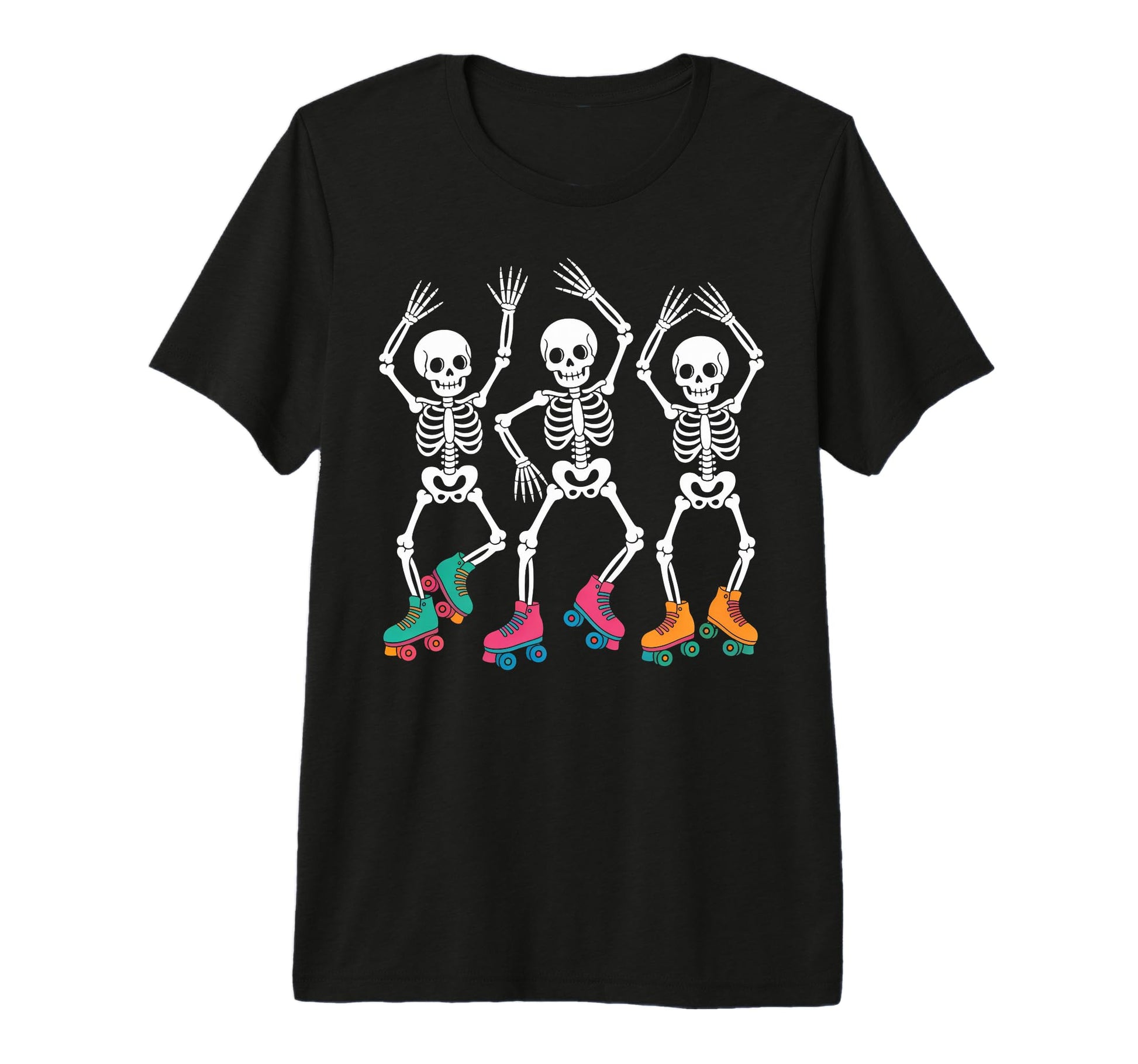 Dancing Skeleton Roller Skate Roller T-Shirt - Minimalist Print for Adults - T-Shirt, Sweatshirt, Hoodie