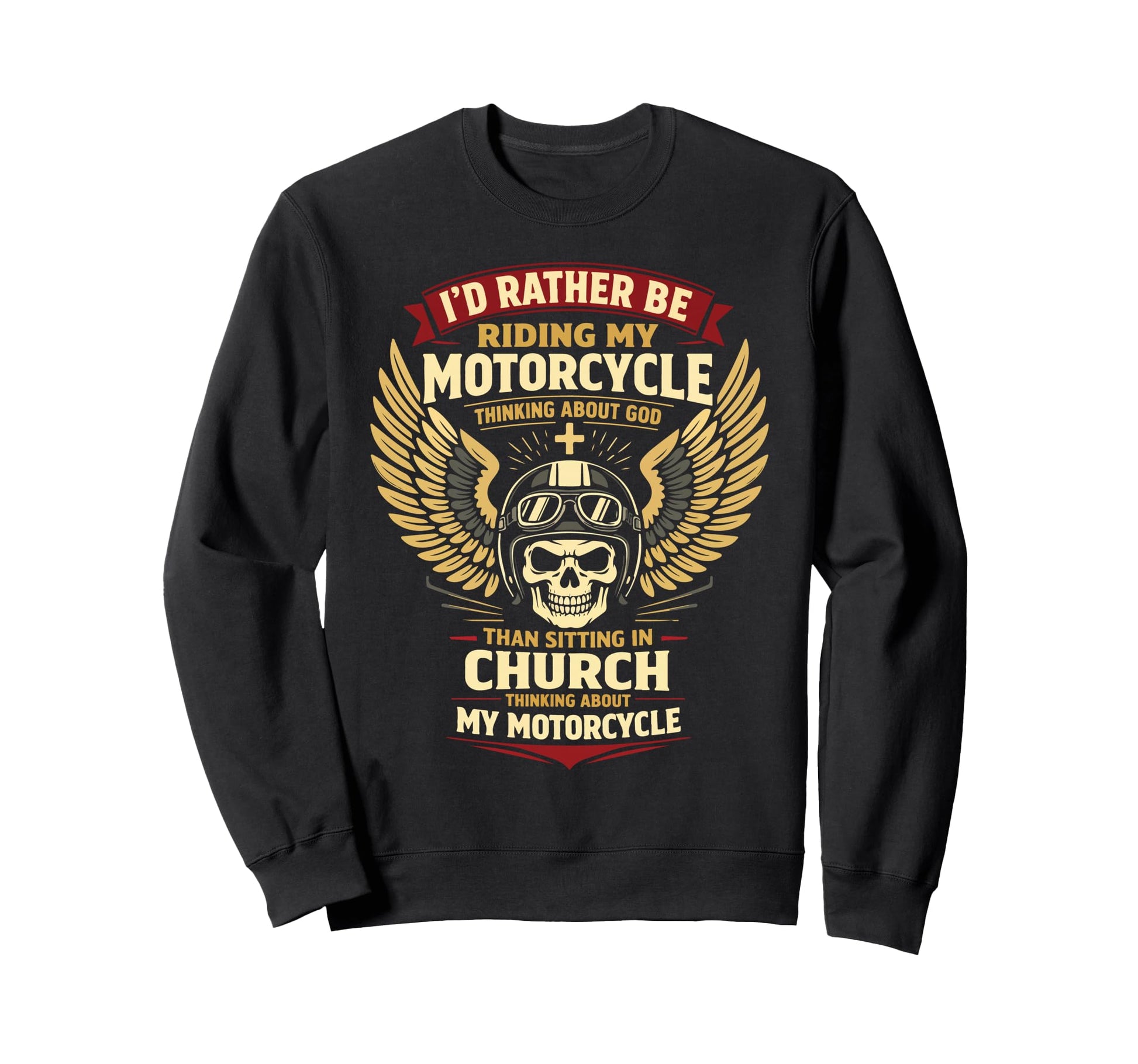 Christian Motorcycle Biker Id Sweatshirt - Aesthetic Graphic Men Women - T-Shirt, Sweatshirt, Hoodie