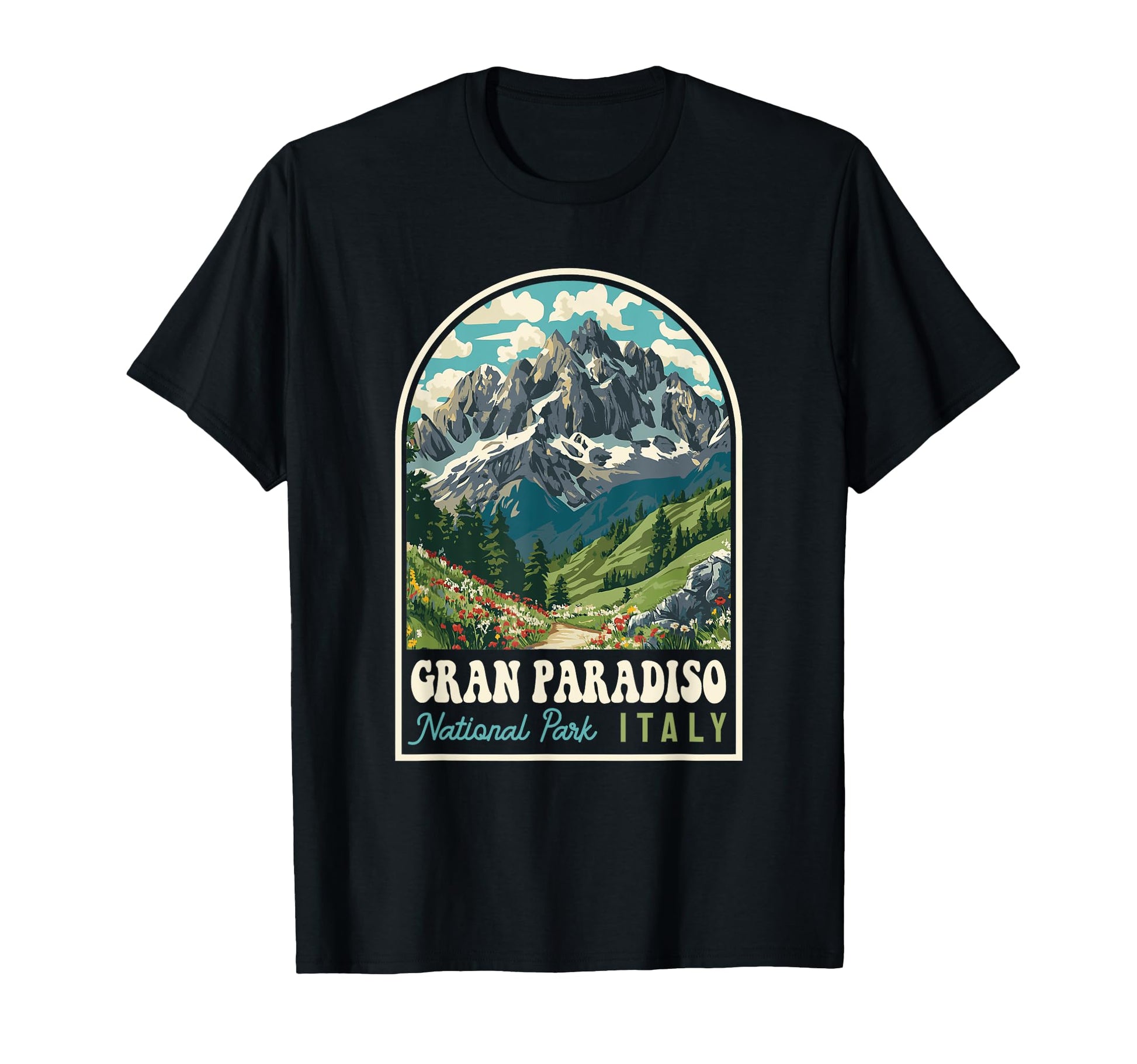 Gran Paradiso National Park Italy T-Shirt - Fun Novelty Design for Adults - T-Shirt, Sweatshirt, Hoodie