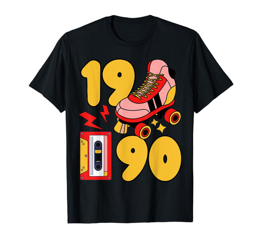 90S Vibes Mixed Tapes Roller Skates T-Shirt - Aesthetic Graphic Men Women - T-Shirt, Sweatshirt, Hoodie