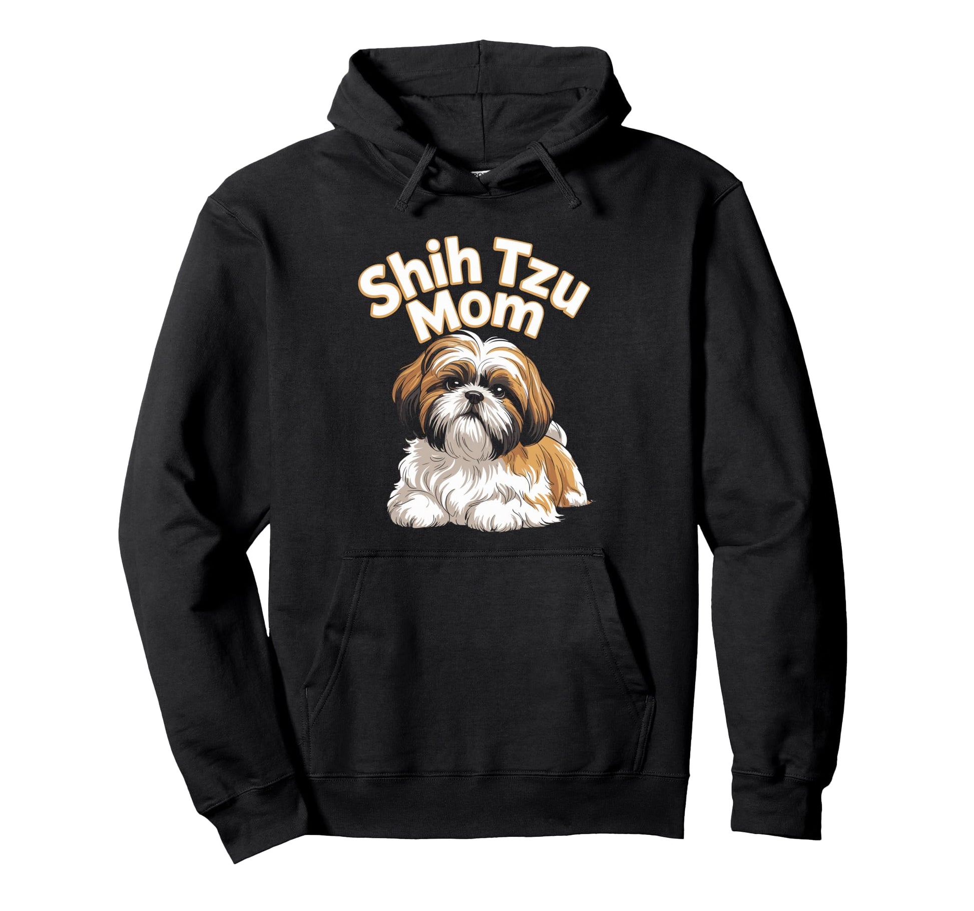 Shih Tzu Mom Flower Typography Hoodie - Graphic Print for Adults - T-Shirt, Sweatshirt, Hoodie