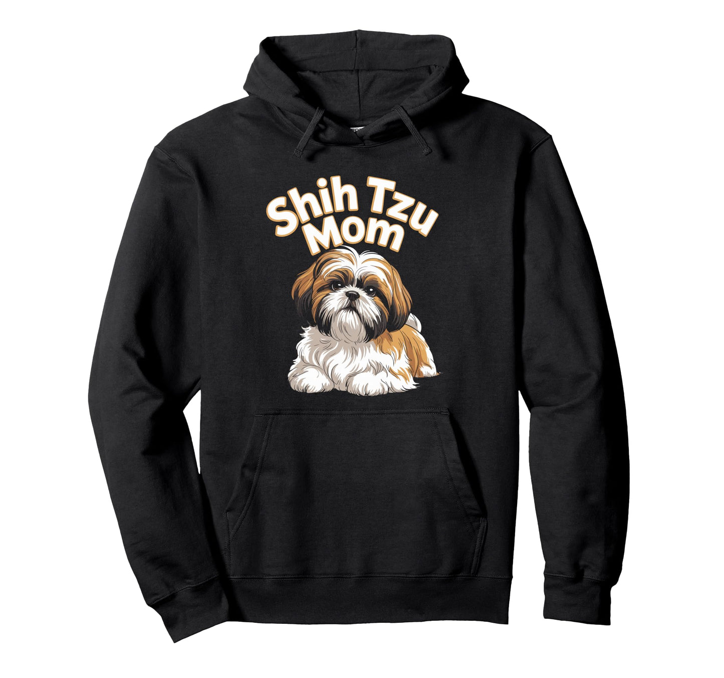 Shih Tzu Mom Flower Typography Hoodie - Unique Graphic Men Women - T-Shirt, Sweatshirt, Hoodie