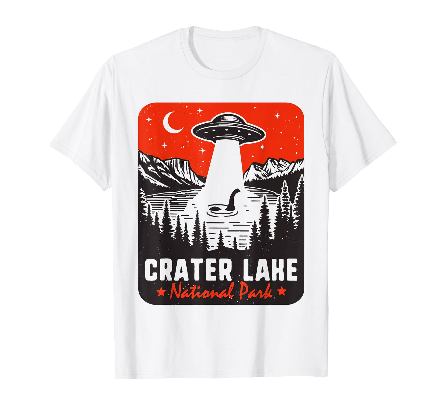 Crater Lake National Park Ufo Loch Ness T-Shirt - Custom Art Print Unisex - T-Shirt, Sweatshirt, Hoodie