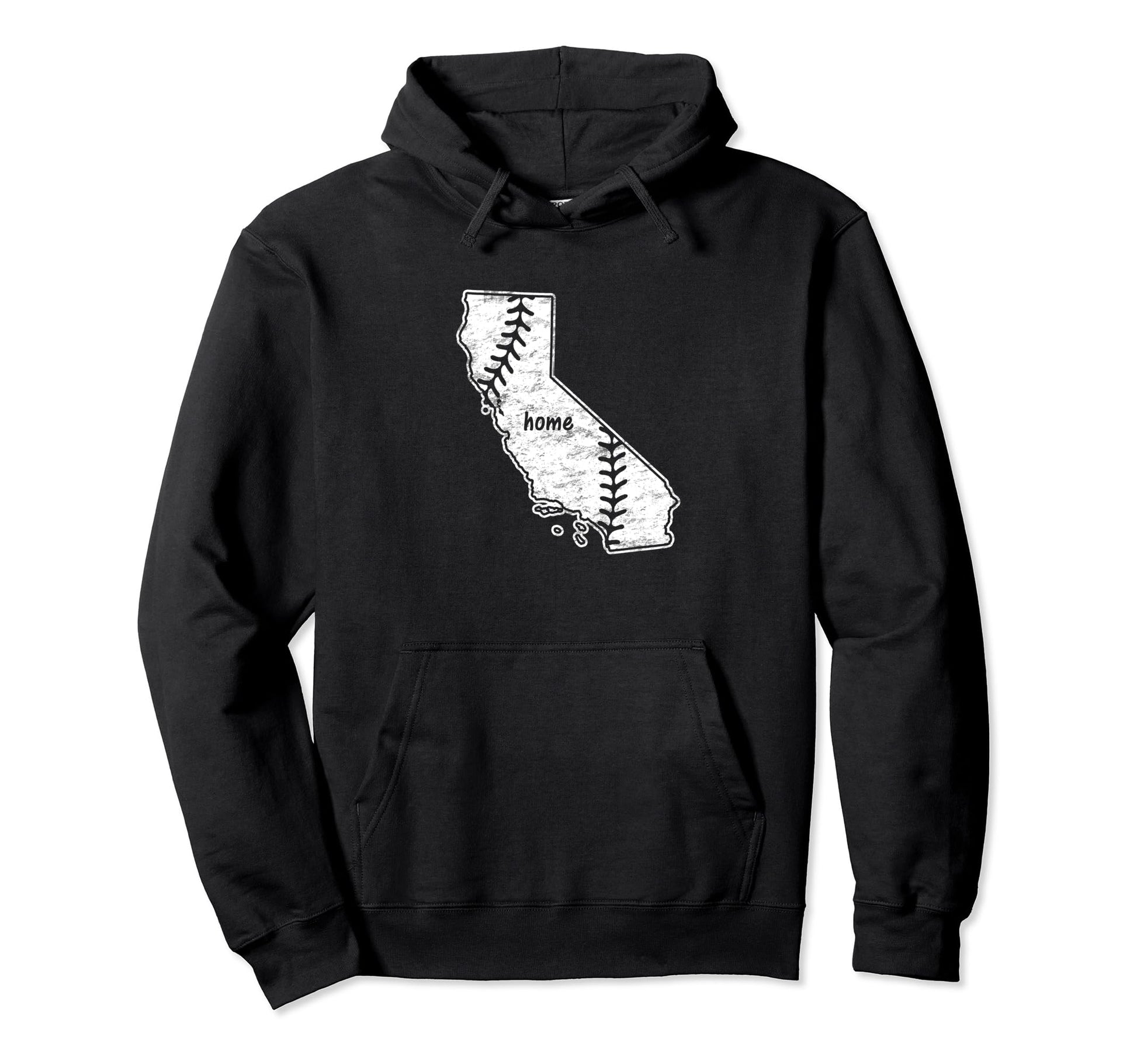 California Map Home Love Baseball Hoodie - Unique Graphic for Adults - T-Shirt, Sweatshirt, Hoodie