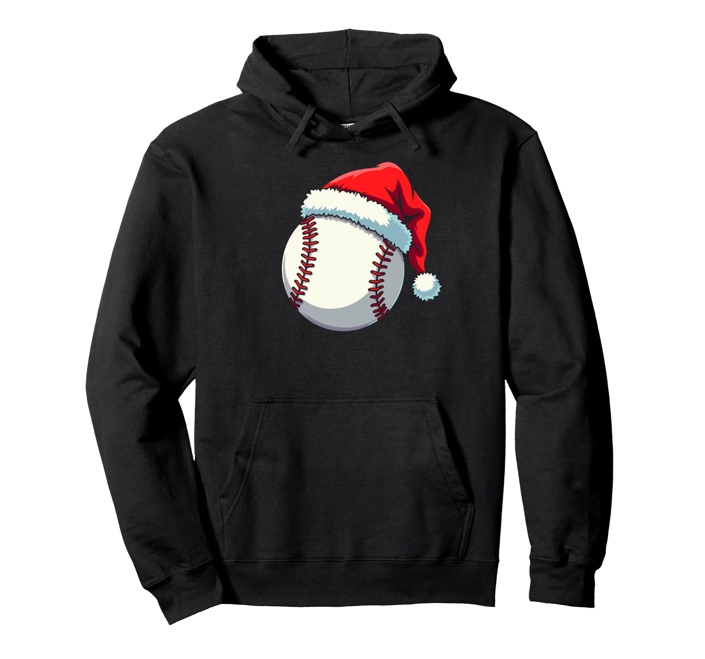 Funny Baseball Ball Santa Holiday Hoodie - Custom Art Print for Adults - T-Shirt, Sweatshirt, Hoodie