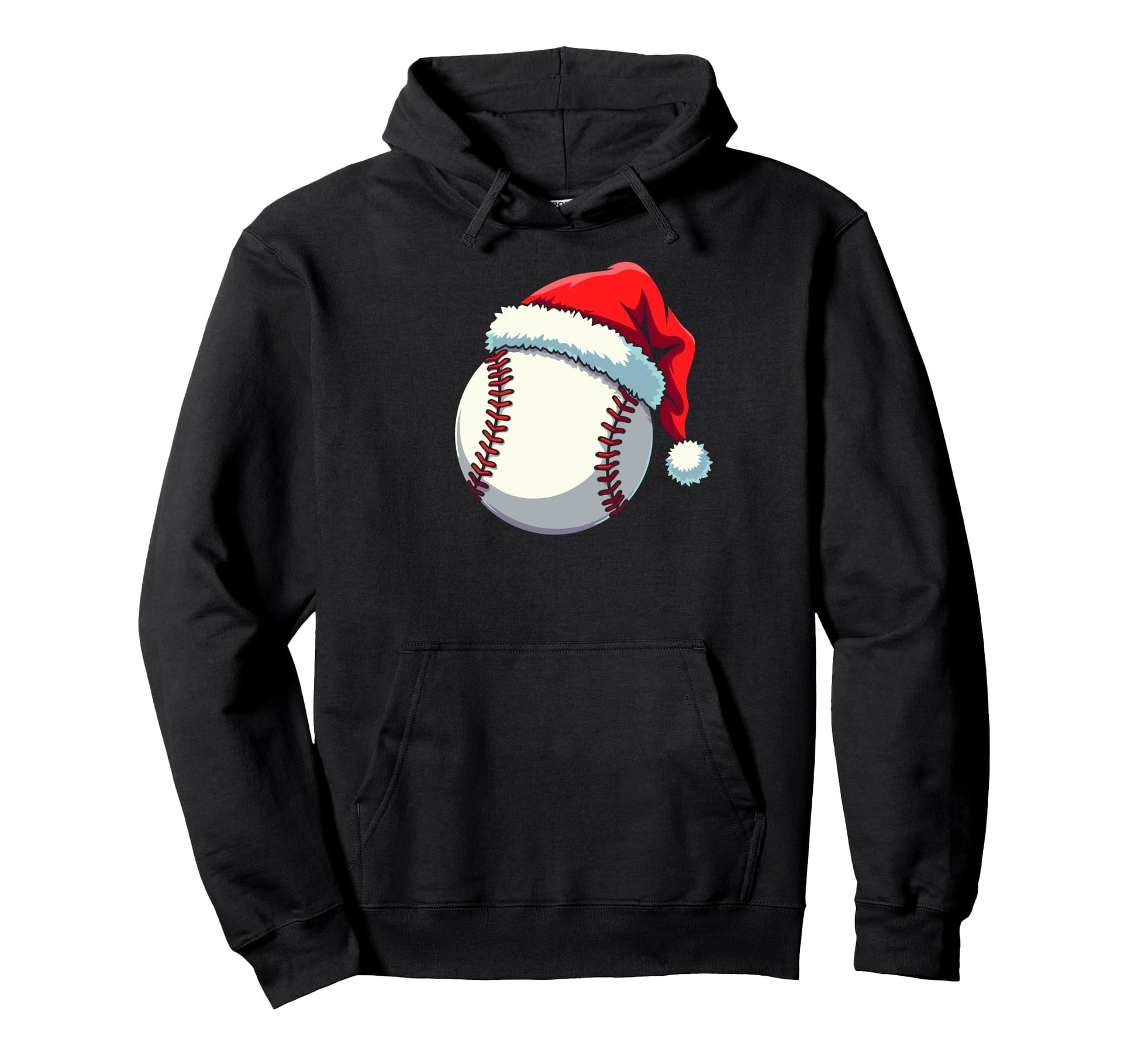 Funny Baseball Ball Santa Holiday Hoodie - Custom Art Print for Adults - T-Shirt, Sweatshirt, Hoodie