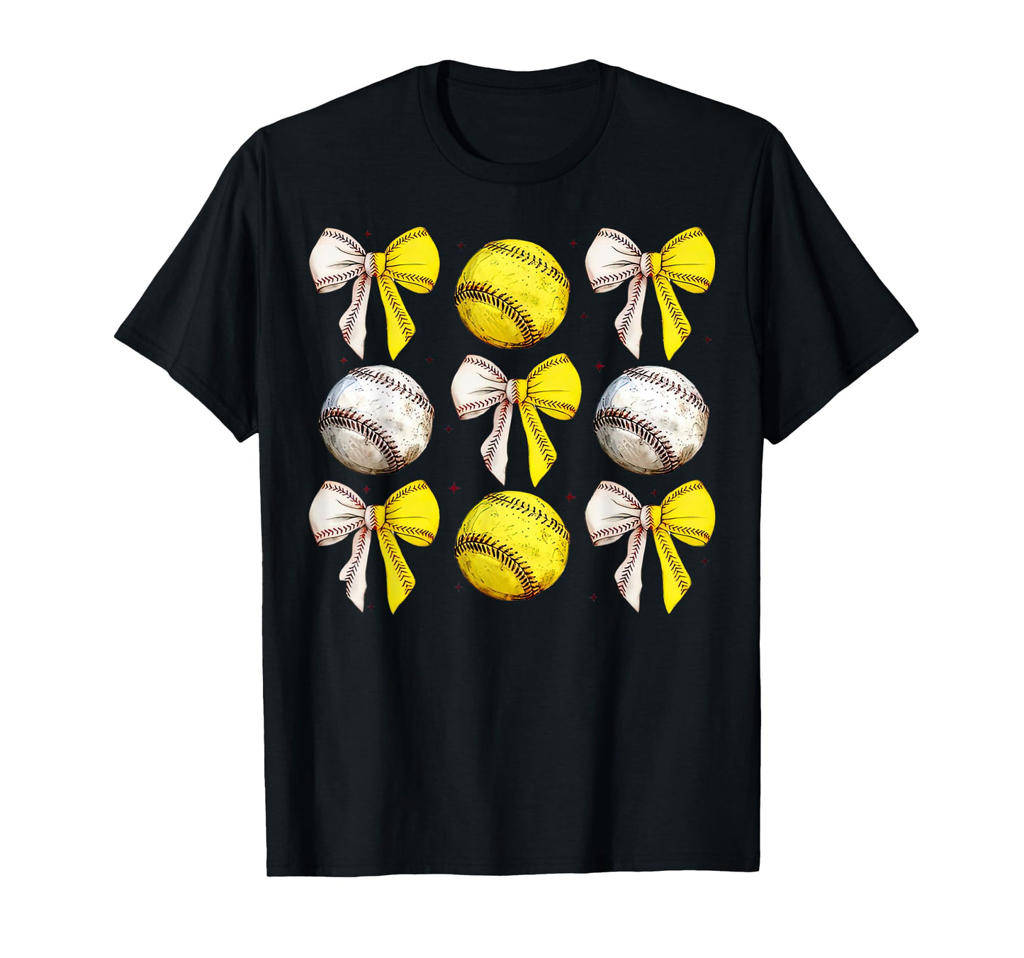 Baseball Softball Bow Sports Coquette T-Shirt - Trendy Graphic Men Women - T-Shirt, Sweatshirt, Hoodie