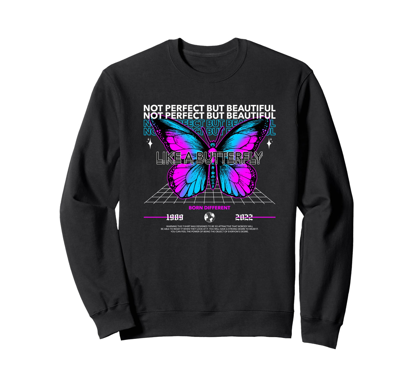 Butterfly Y2K Grunge Aesthetic Sweatshirt - Trendy Graphic Men Women - T-Shirt, Sweatshirt, Hoodie