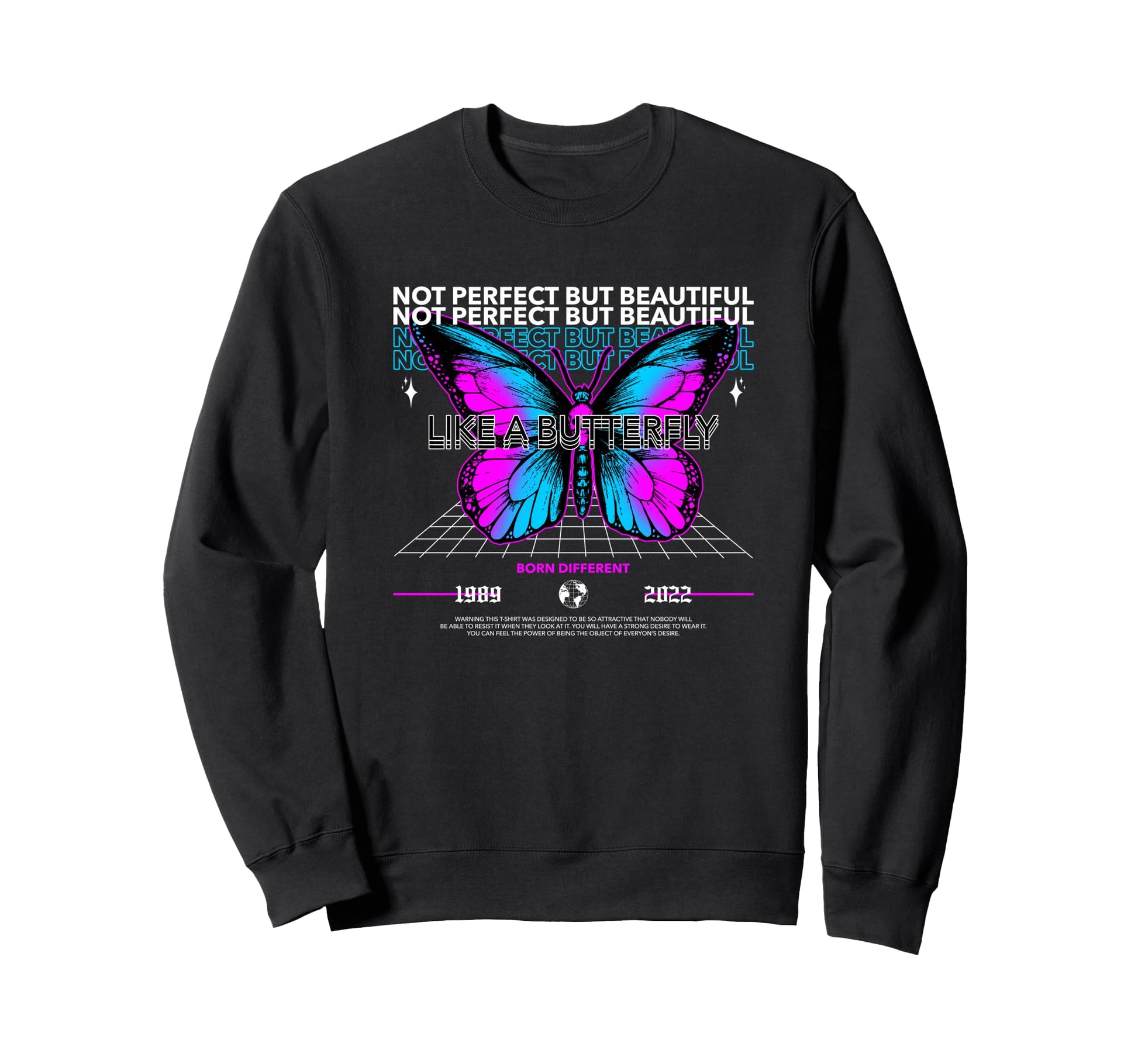 Butterfly Y2K Grunge Aesthetic Sweatshirt - Trendy Graphic Men Women - T-Shirt, Sweatshirt, Hoodie