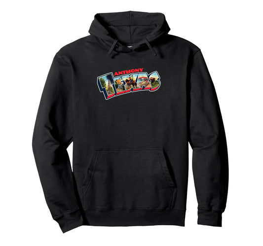 Anthony Texas Postcard Tpa Travel Logo Hoodie - Graphic Print Unisex - T-Shirt, Sweatshirt, Hoodie