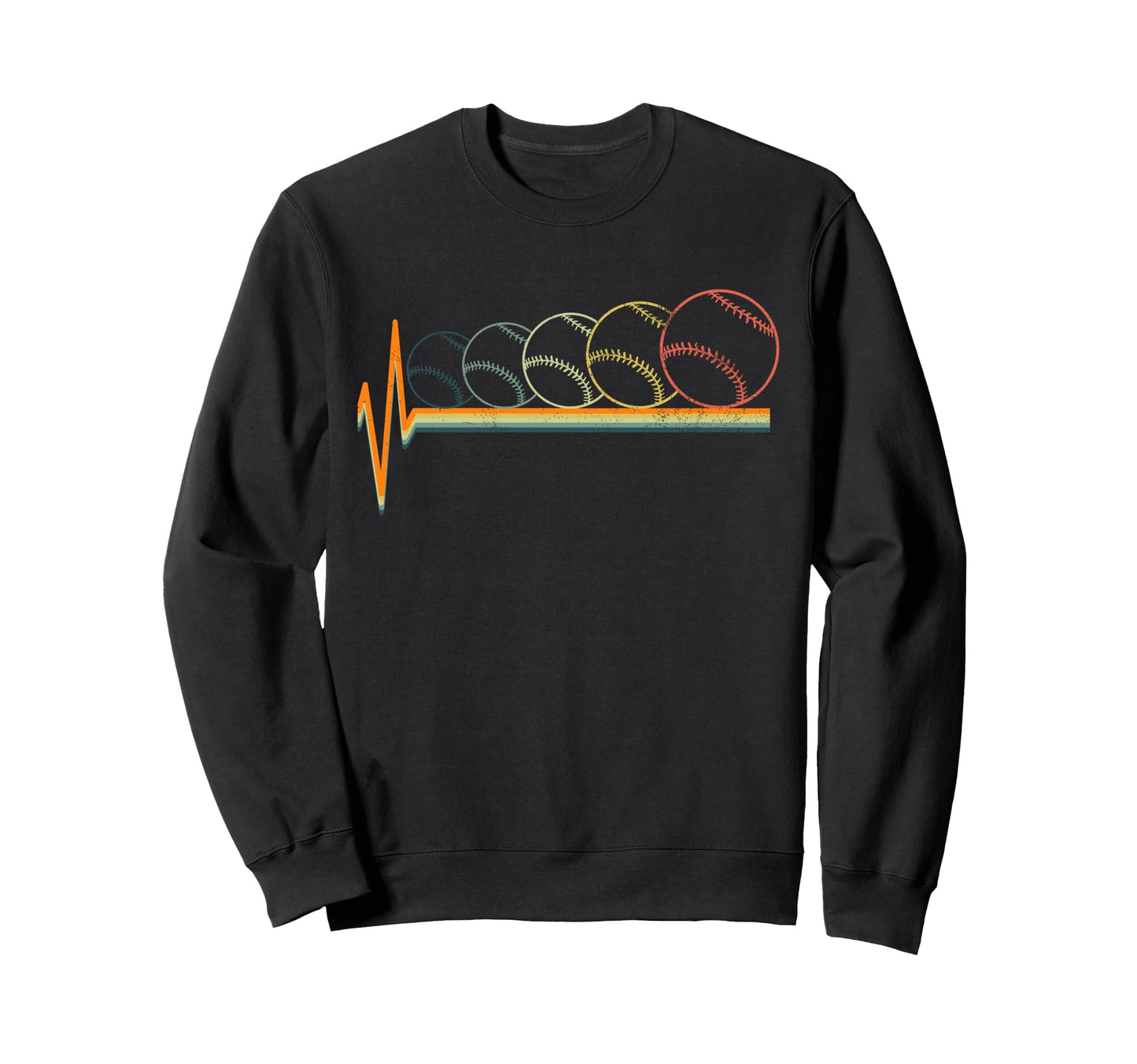 Baseball Heartbeat Heart Sweatshirt - Fun Novelty Design Men Women - T-Shirt, Sweatshirt, Hoodie