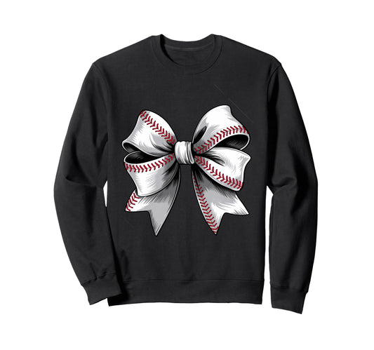 Baseball Coquette Bow Baseball Player Sweatshirt - Aesthetic Graphic Unisex - T-Shirt, Sweatshirt, Hoodie