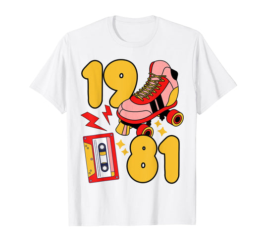 80S Vibes Mixed Tapes Roller Skates 1981 T-Shirt - Trendy Graphic Unisex - T-Shirt, Sweatshirt, Hoodie