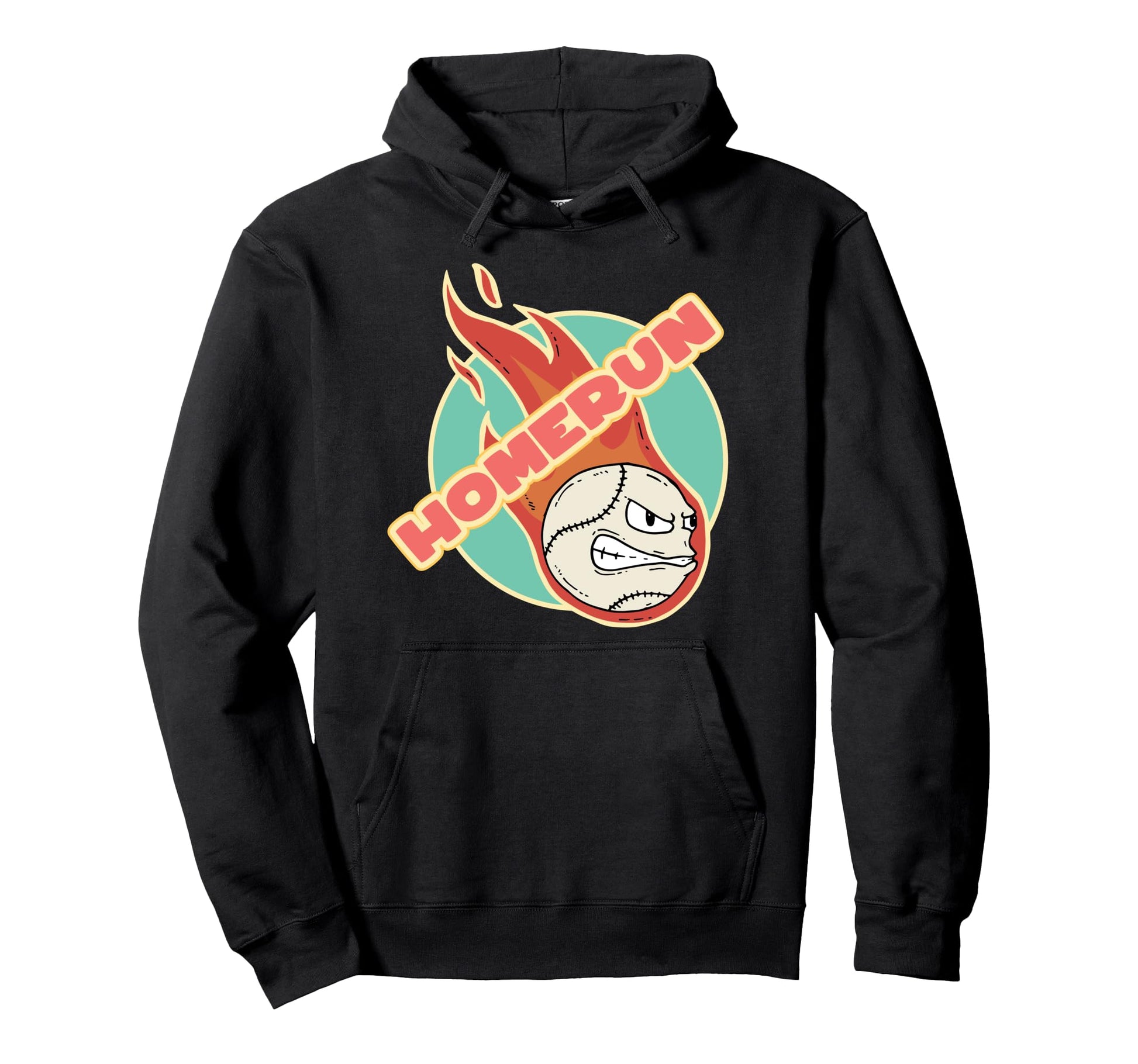 Homerun Fiery Baseball Passion Hoodie - Trendy Graphic Men Women - T-Shirt, Sweatshirt, Hoodie