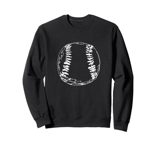 Baseball Ball Sketch Sweatshirt - Trendy Graphic for Adults - T-Shirt, Sweatshirt, Hoodie
