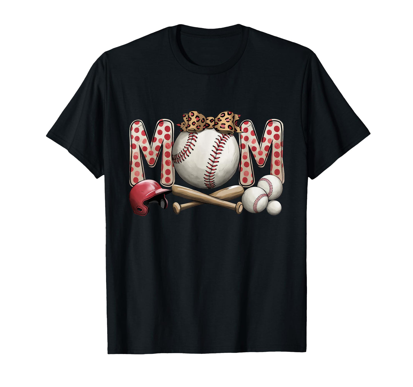Leopard American Baseball Mom Mama T-Shirt - Streetwear Style Men Women - T-Shirt, Sweatshirt, Hoodie