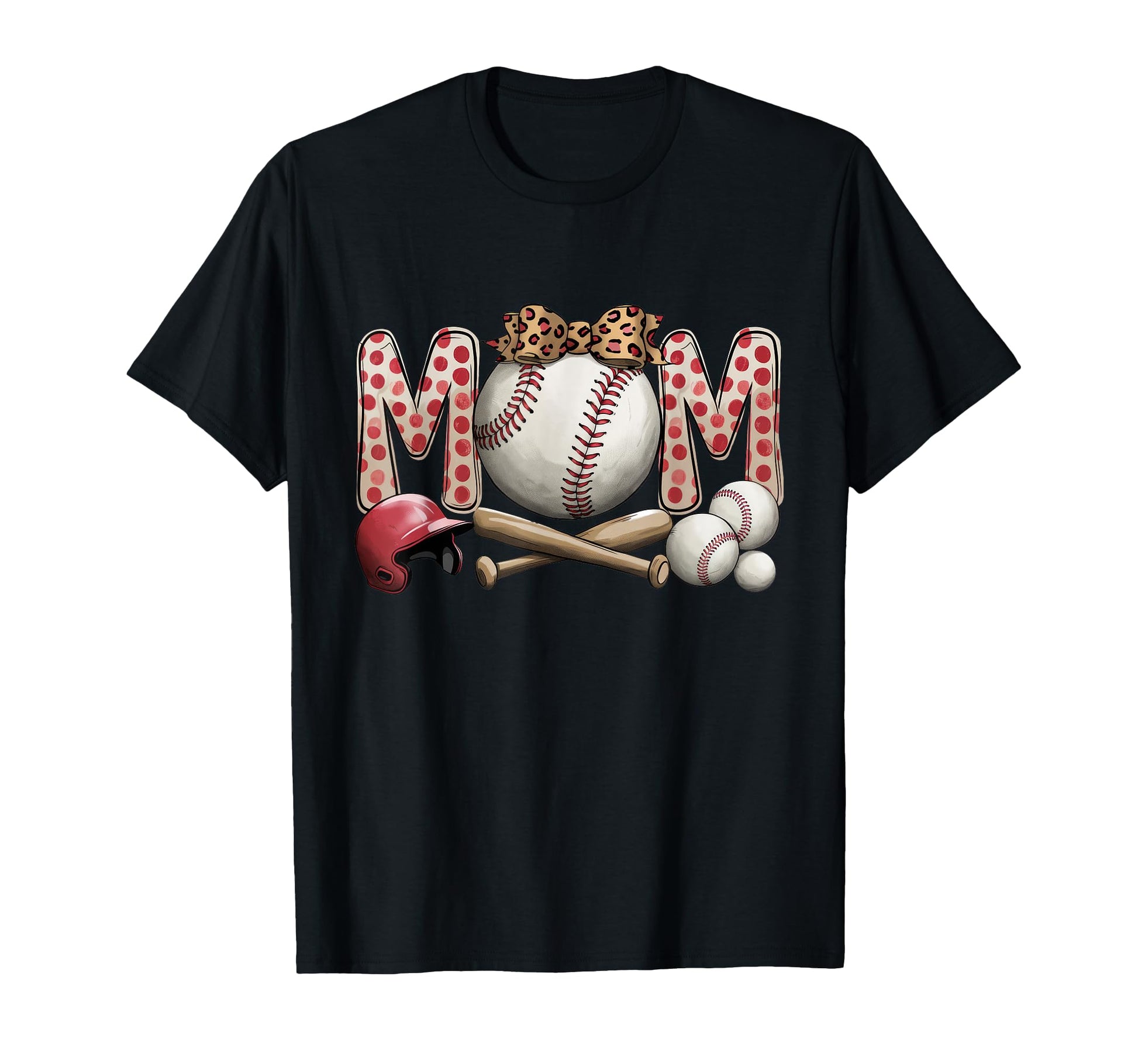 Leopard American Baseball Mom Mama T-Shirt - Streetwear Style Men Women - T-Shirt, Sweatshirt, Hoodie