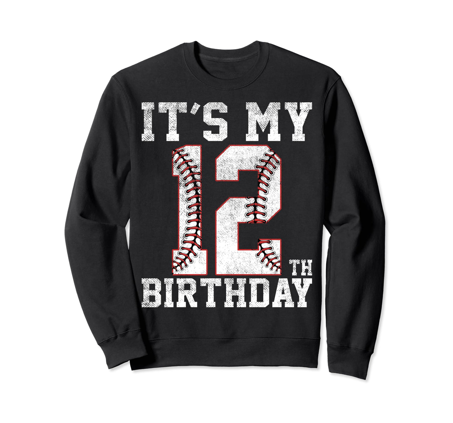 12Th Birthday Baseball Party 12 Sweatshirt - Minimalist Print for Adults - T-Shirt, Sweatshirt, Hoodie