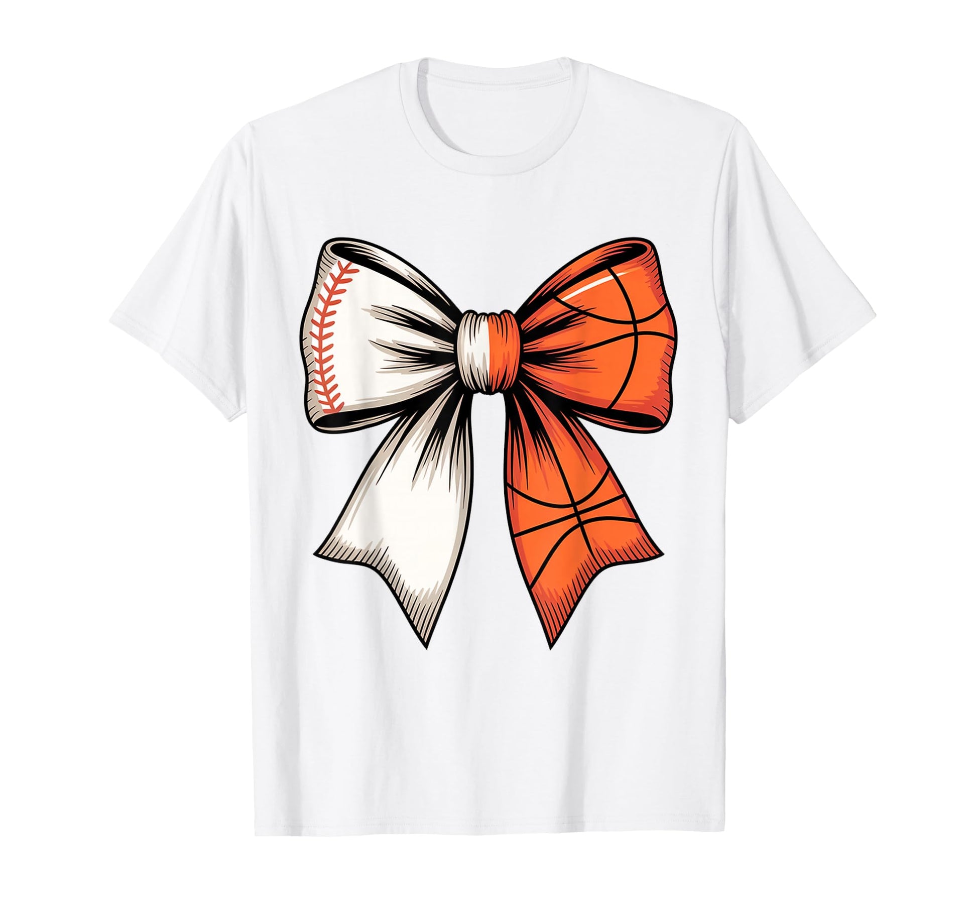 Baseball Basketball Coquette Bow T-Shirt - Fun Novelty Design for Adults - T-Shirt, Sweatshirt, Hoodie