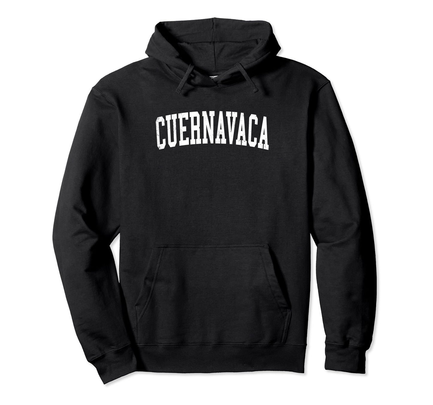 Cuernavaca Mexico Distressed White Varsity Hoodie - Unique Graphic Unisex - T-Shirt, Sweatshirt, Hoodie