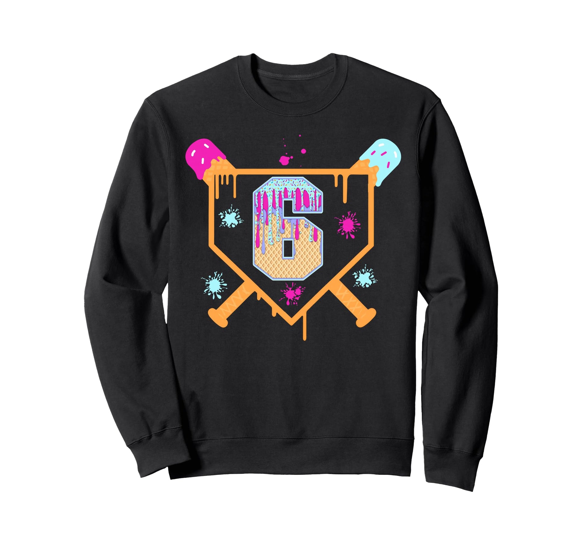 6Th Birthday Baseball Drip 6 Year Old Sweatshirt - Novelty Apparel Unisex - T-Shirt, Sweatshirt, Hoodie